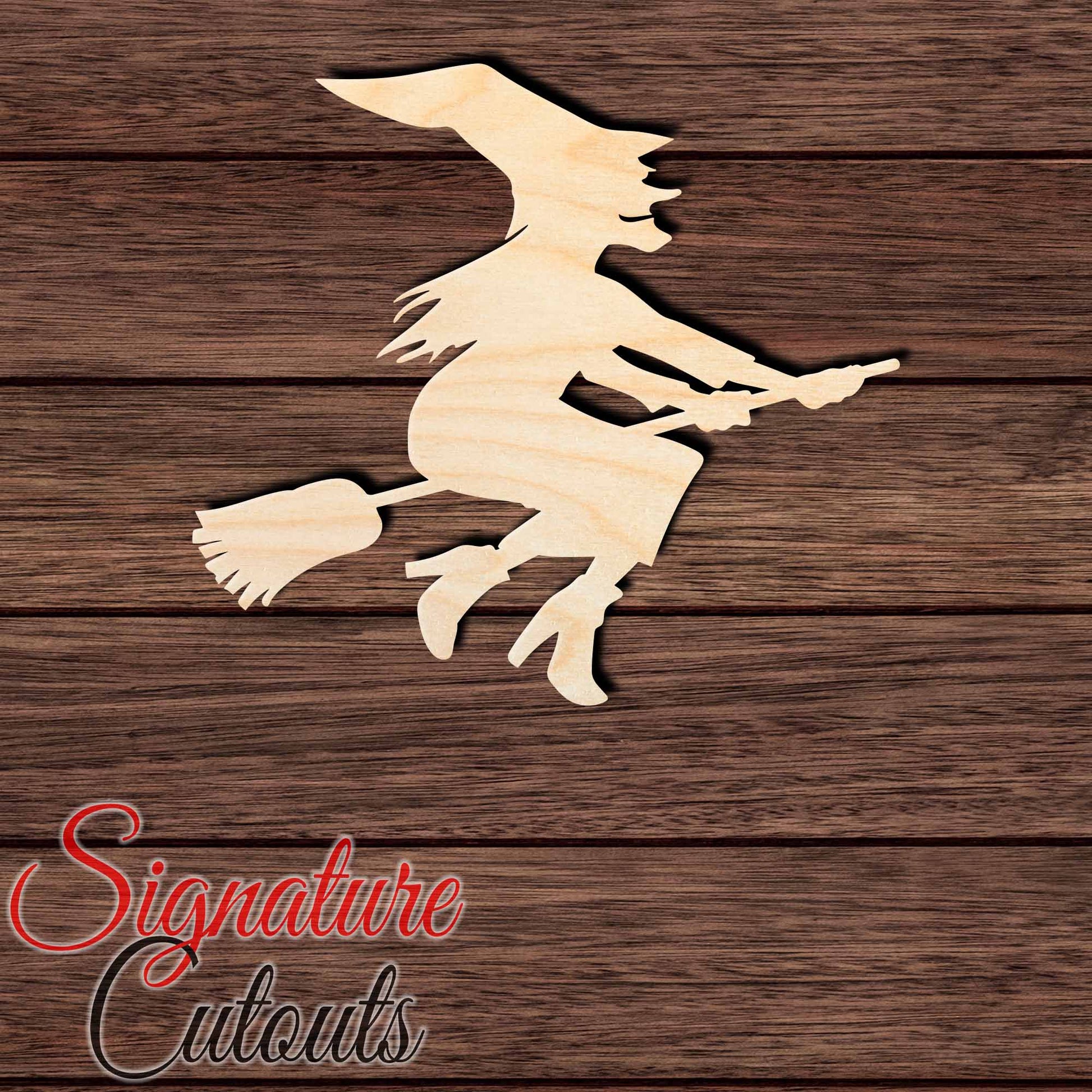 Flying Witch 001 Shape Cutout in Wood, Acrylic or Acrylic Mirror - Signature Cutouts