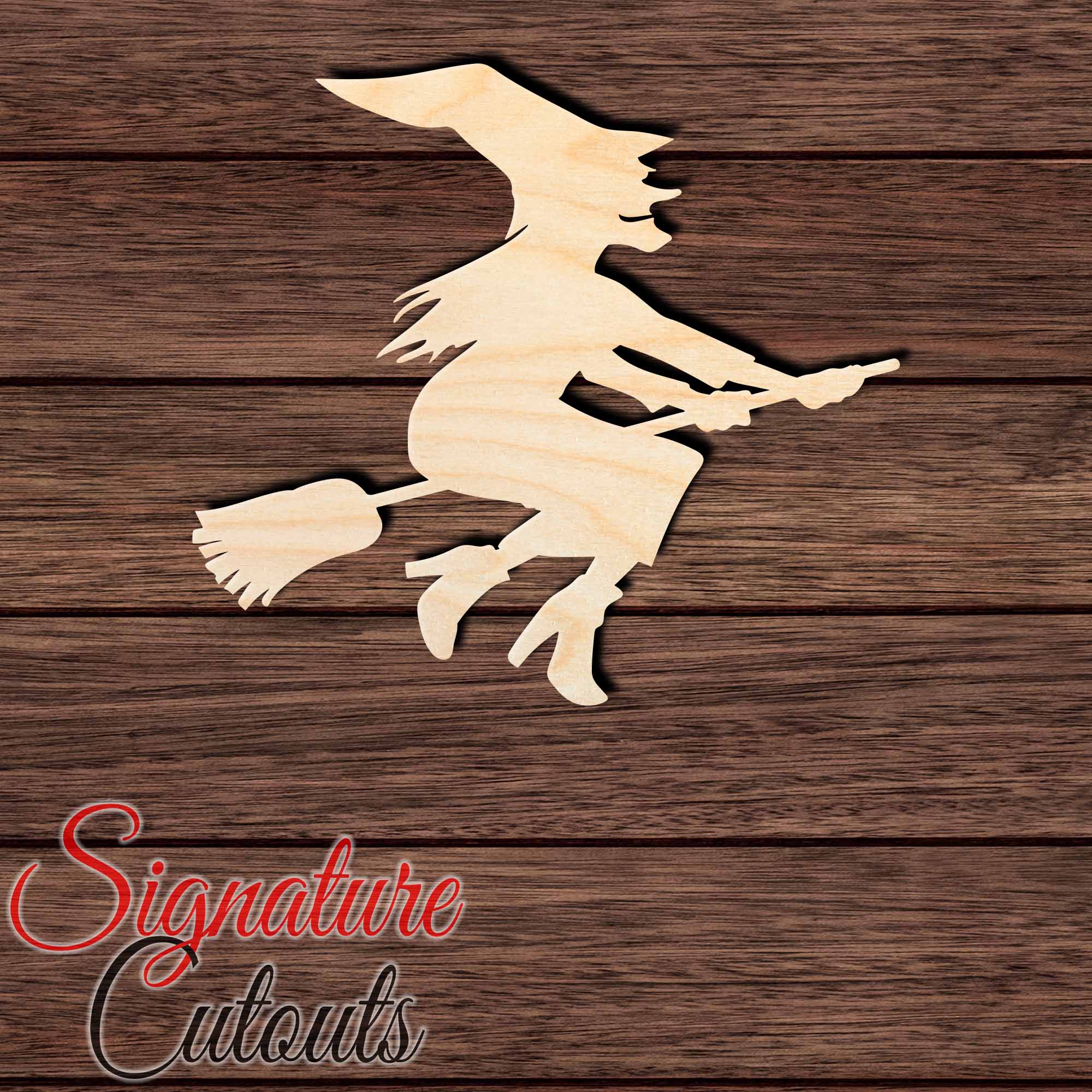 Flying Witch 001 Shape Cutout in Wood, Acrylic or Acrylic Mirror - Signature Cutouts