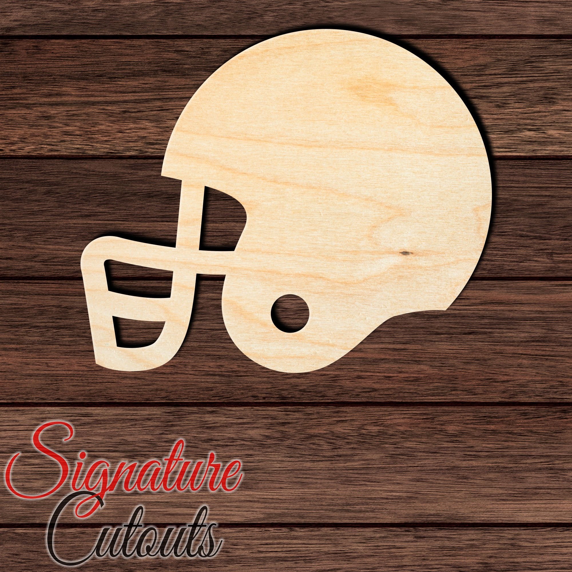 Football Helmet 002 Shape Cutout in Wood, Acrylic or Acrylic Mirror - Signature Cutouts
