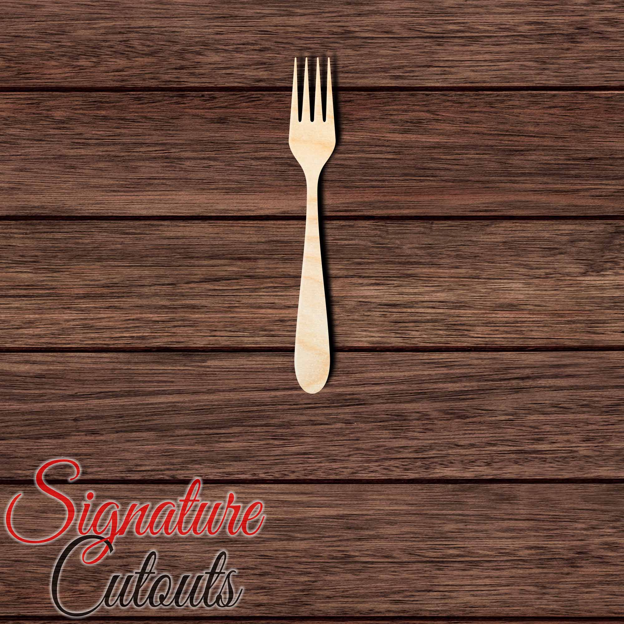 Fork 001 Shape Cutout in Wood, Acrylic or Acrylic Mirror - Signature Cutouts