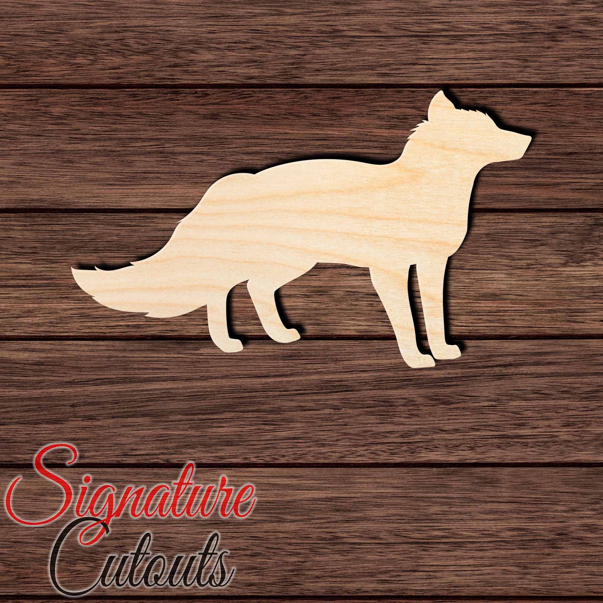 Fox 002 Unfinished en Shape Cutout in Wood, Acrylic or Acrylic Mirror - Signature Cutouts