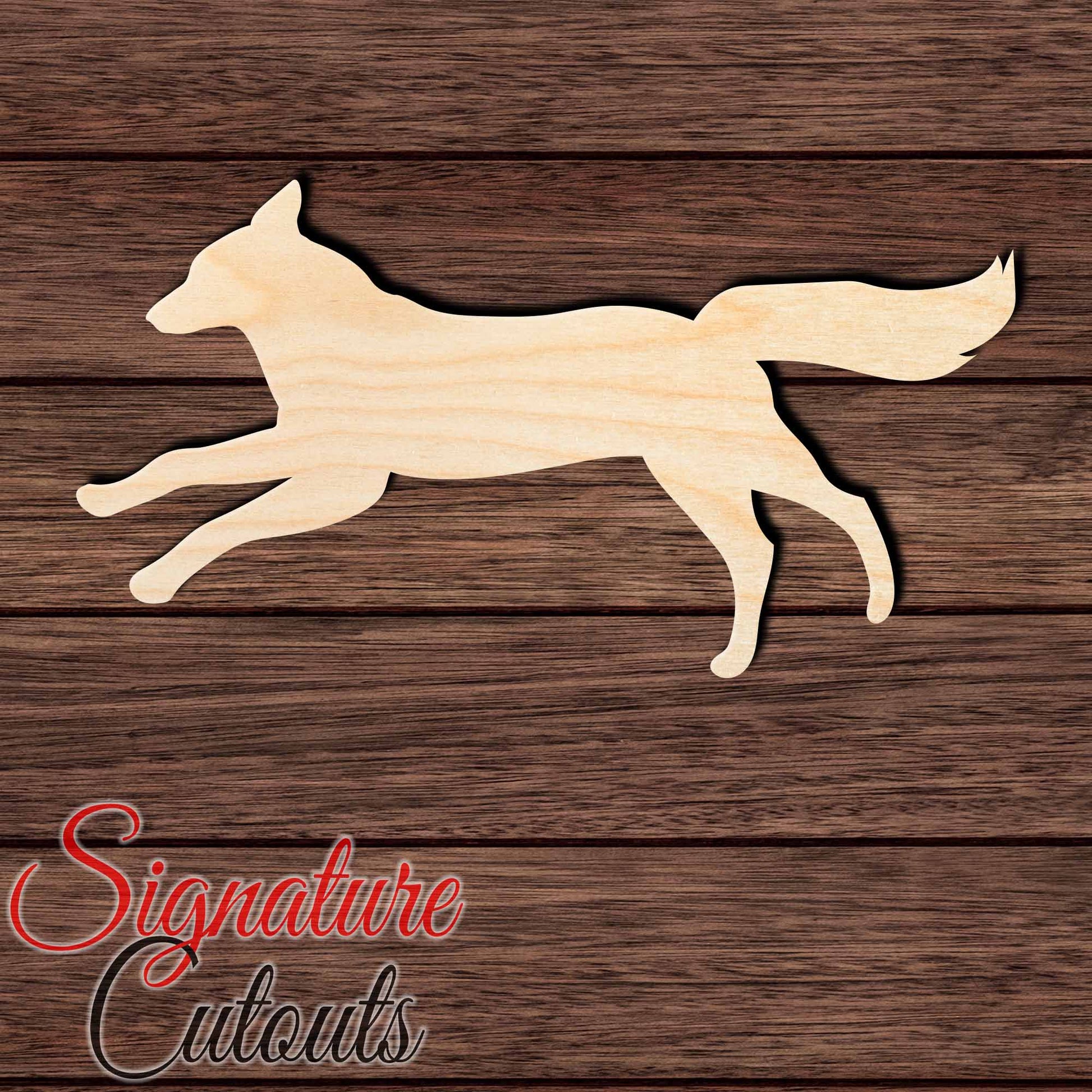 Fox 004 Unfinished en Shape Cutout in Wood, Acrylic or Acrylic Mirror - Signature Cutouts