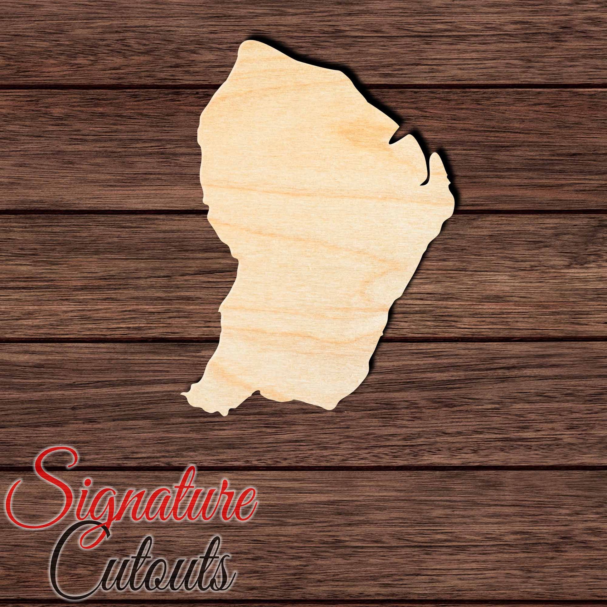 French Guiana Shape Cutout in Wood, Acrylic or Acrylic Mirror - Signature Cutouts