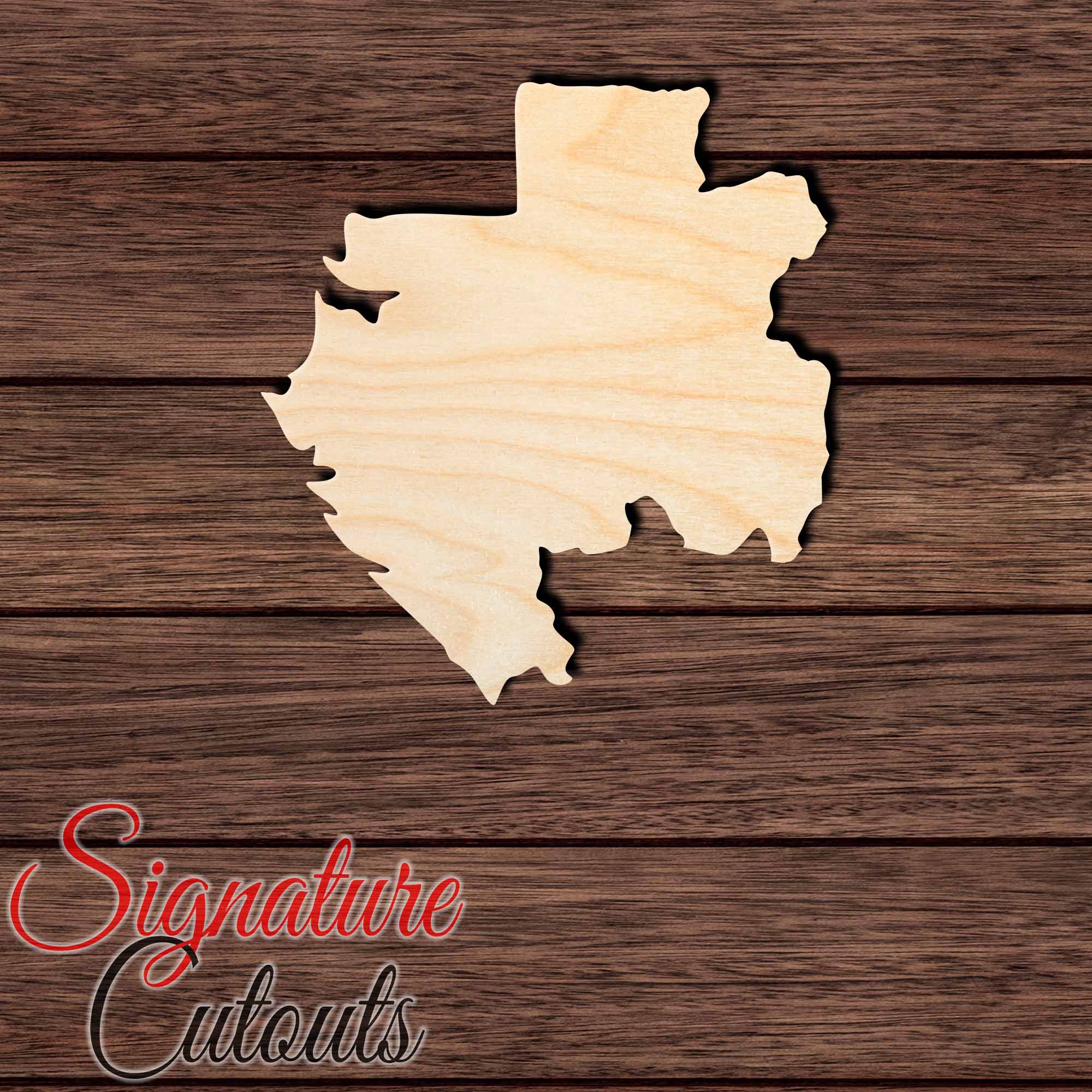 Gabon Shape Cutout in Wood, Acrylic or Acrylic Mirror - Signature Cutouts