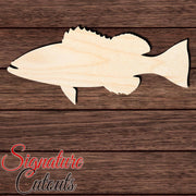 Gag Grouper 001 Fish Shape Cutout in Wood, Acrylic or Acrylic Mirror Craft Shapes & Bases Signature Cutouts 