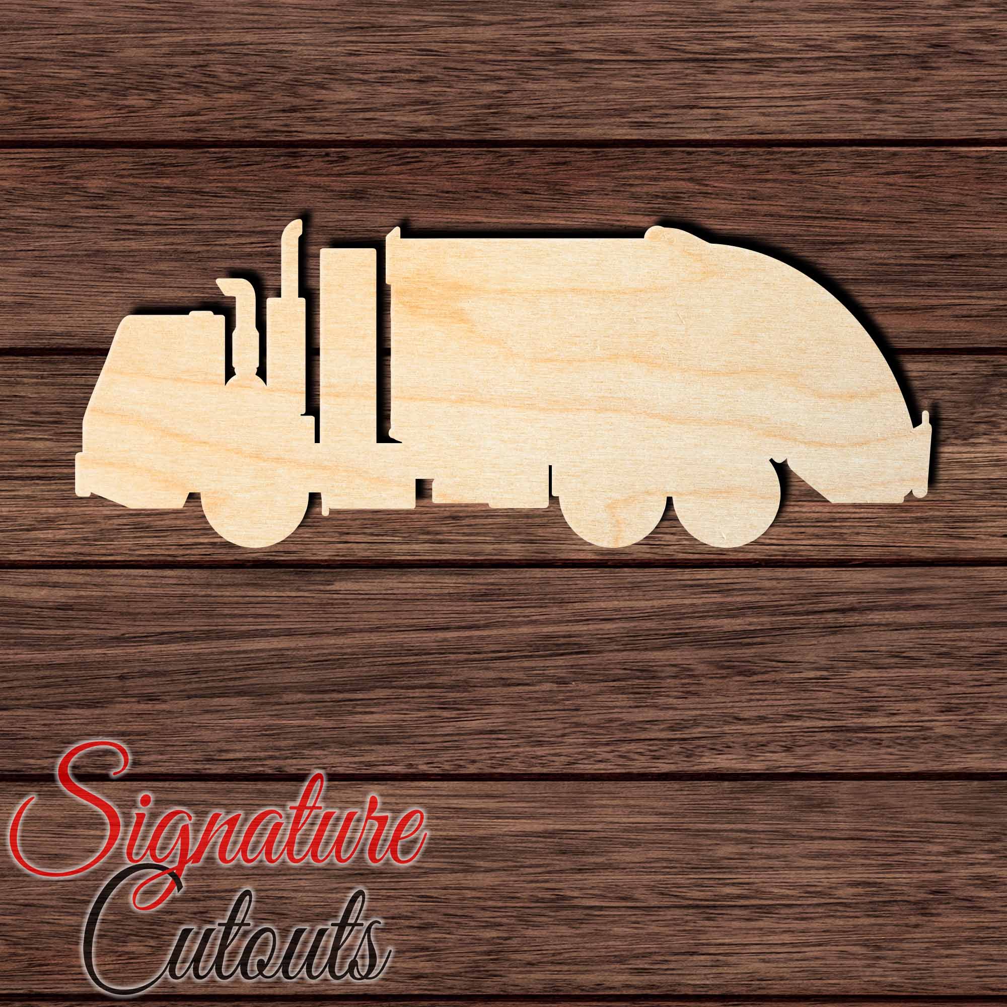 Garbage Truck 001 Shape Cutout in Wood, Acrylic or Acrylic Mirror - Signature Cutouts