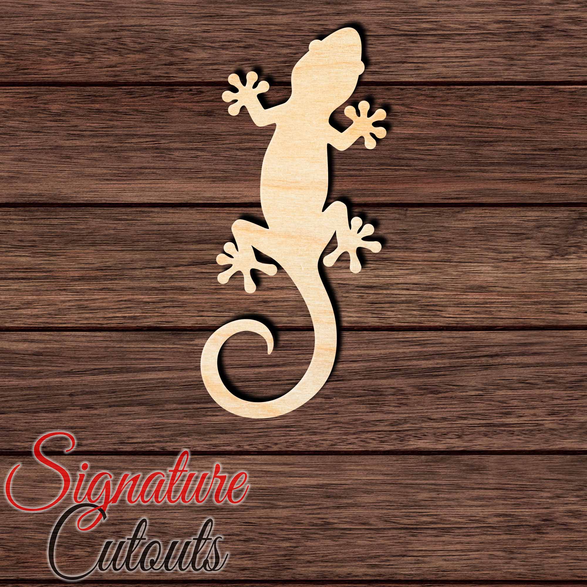 Gecko 003 Shape Cutout in Wood, Acrylic or Acrylic Mirror - Signature Cutouts