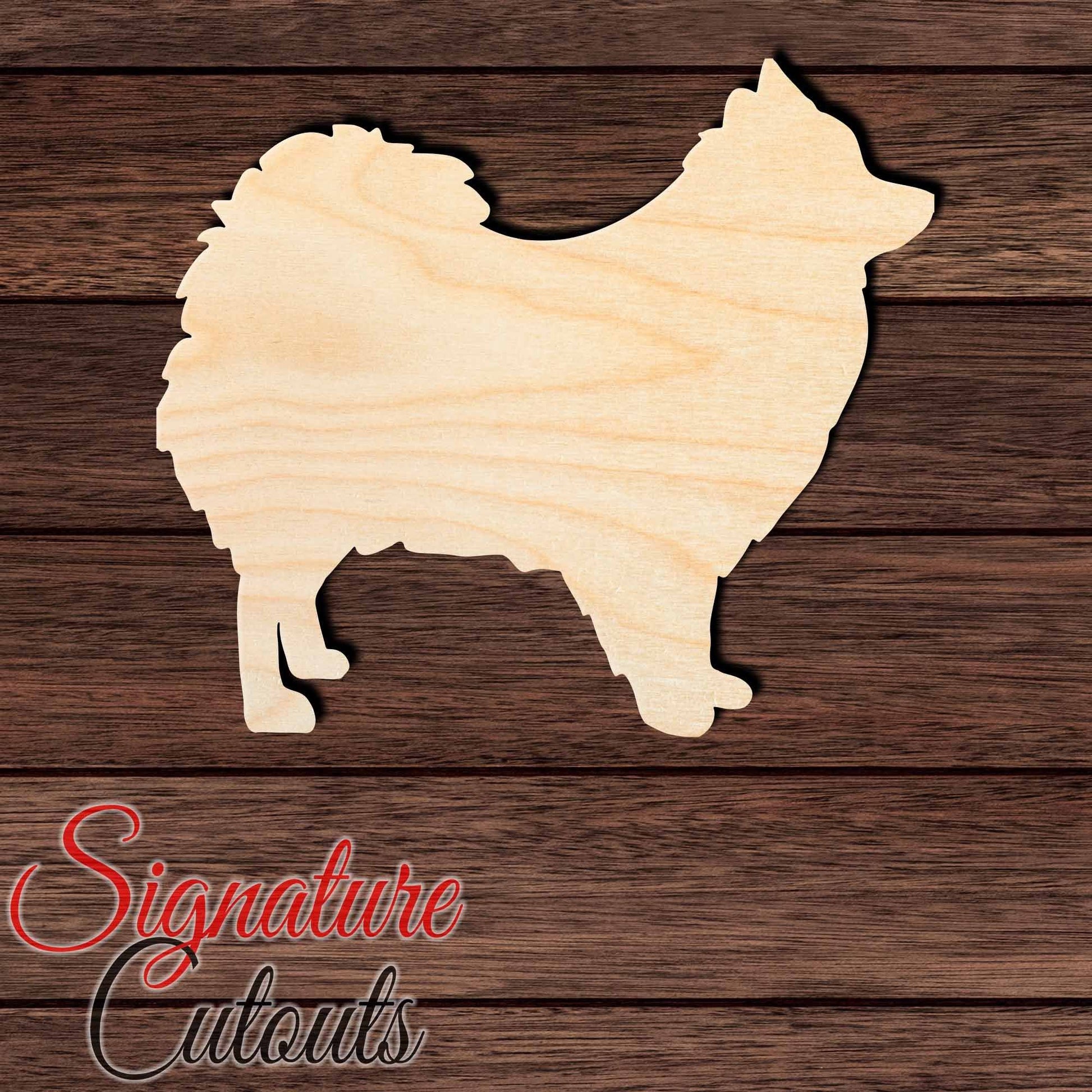 German Spitz Shape Cutout in Wood, Acrylic or Acrylic Mirror - Signature Cutouts