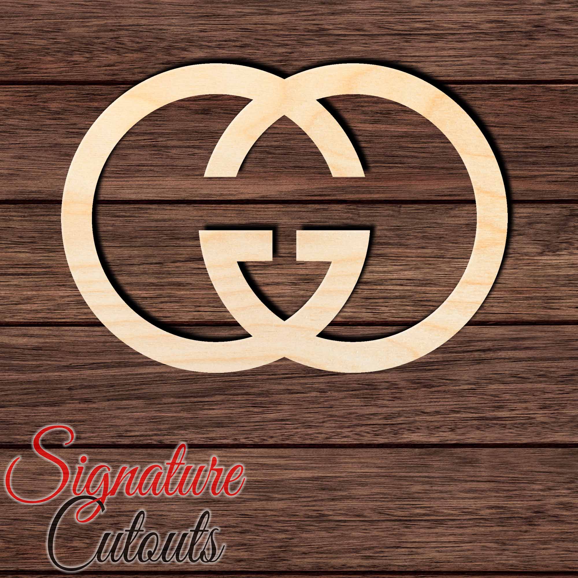 GG Designer Logo 001 Shape Cutout in Wood, Acrylic or Acrylic Mirror - Signature Cutouts