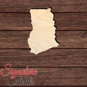 Ghana Shape Cutout in Wood, Acrylic or Acrylic Mirror - Signature Cutouts