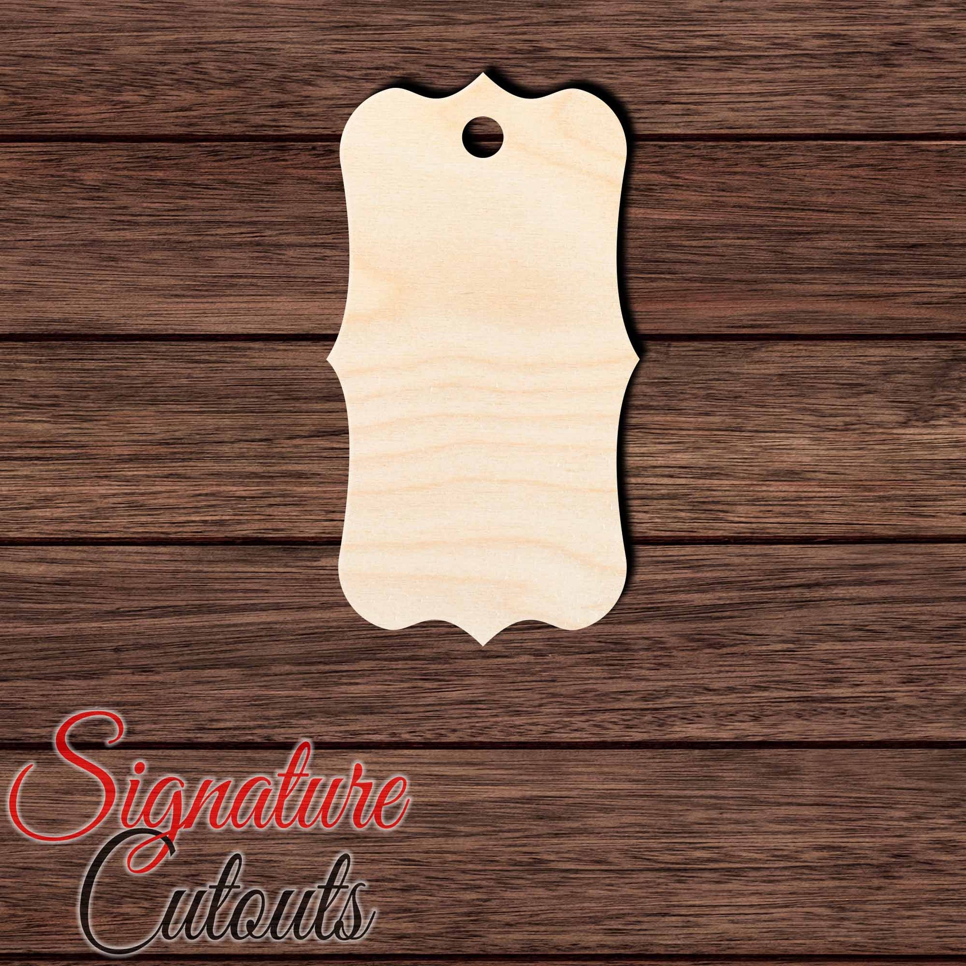 Gift Tag 014 Shape Cutout in Wood, Acrylic or Acrylic Mirror - Signature Cutouts