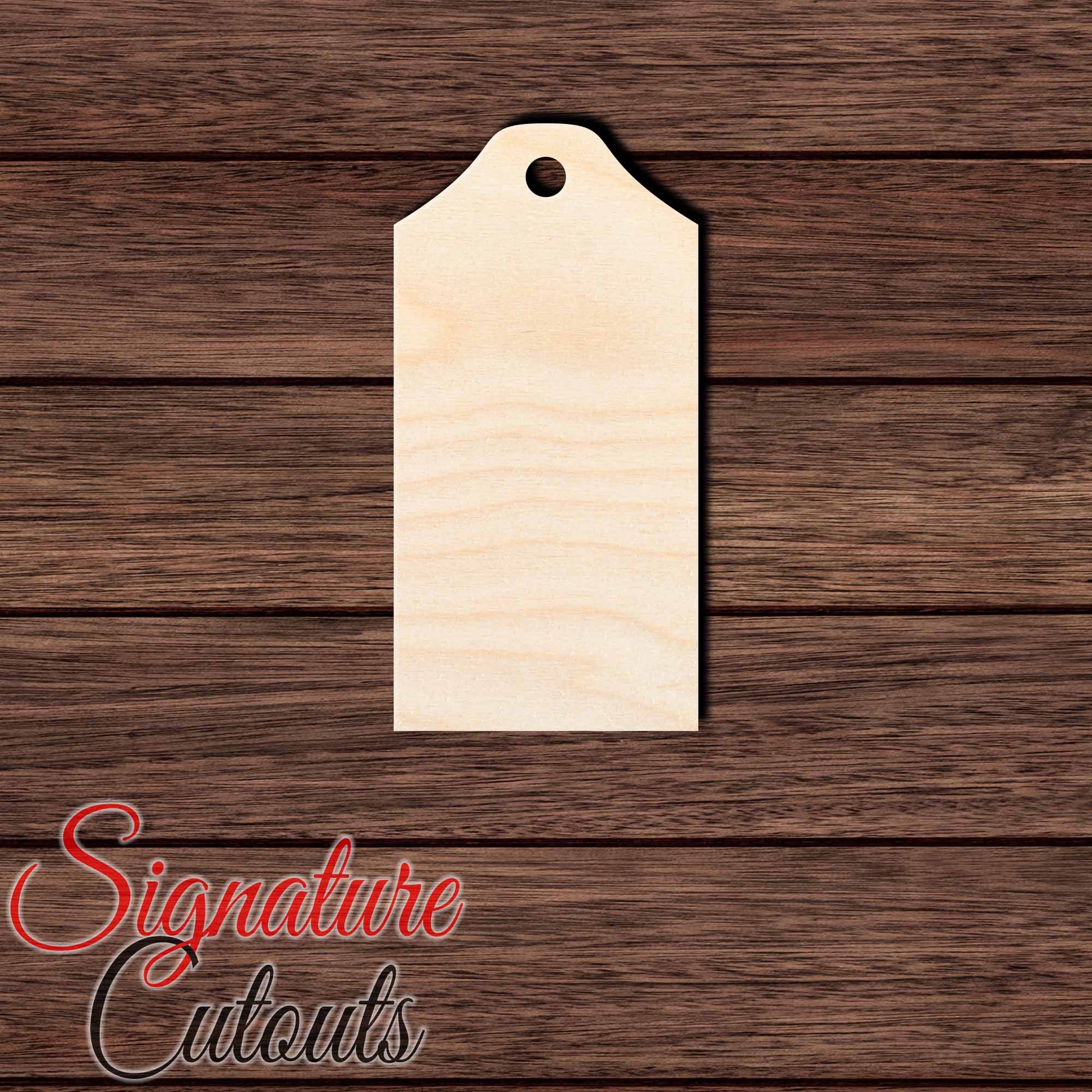 Gift Tag 016 Shape Cutout in Wood, Acrylic or Acrylic Mirror - Signature Cutouts