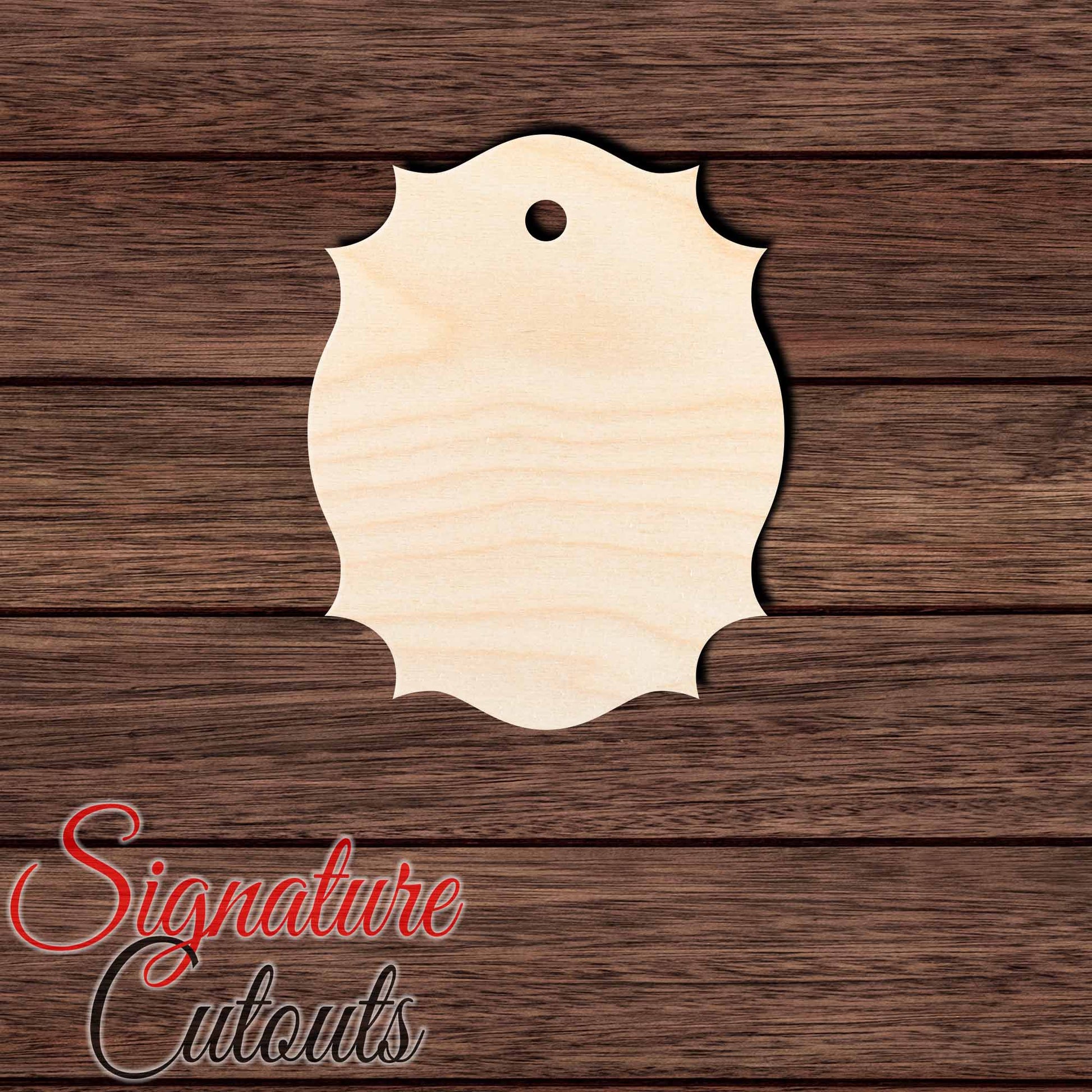 Gift Tag 022 Shape Cutout in Wood, Acrylic or Acrylic Mirror - Signature Cutouts