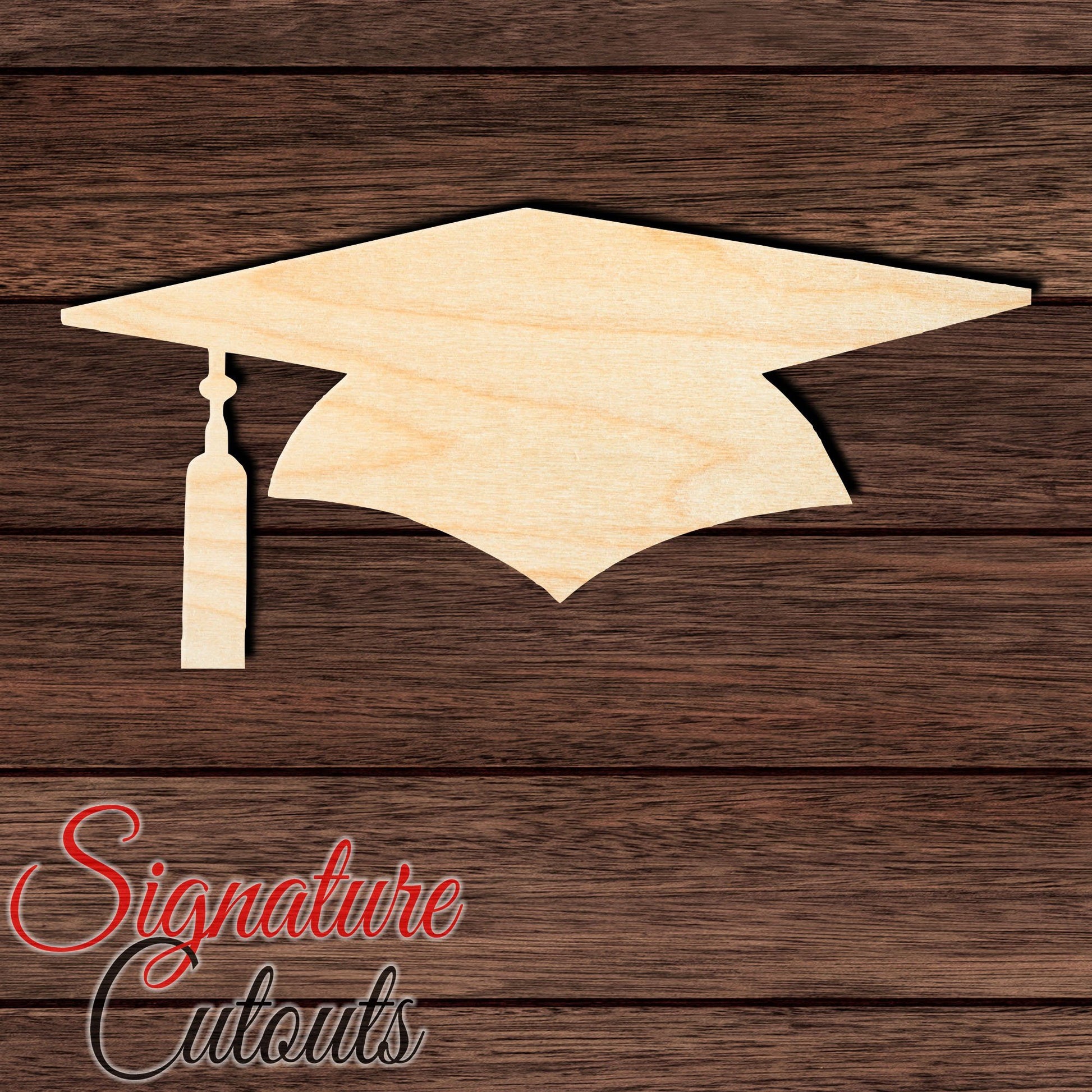 Graduation Cap 001 Shape Cutout in Wood, Acrylic or Acrylic Mirror - Signature Cutouts