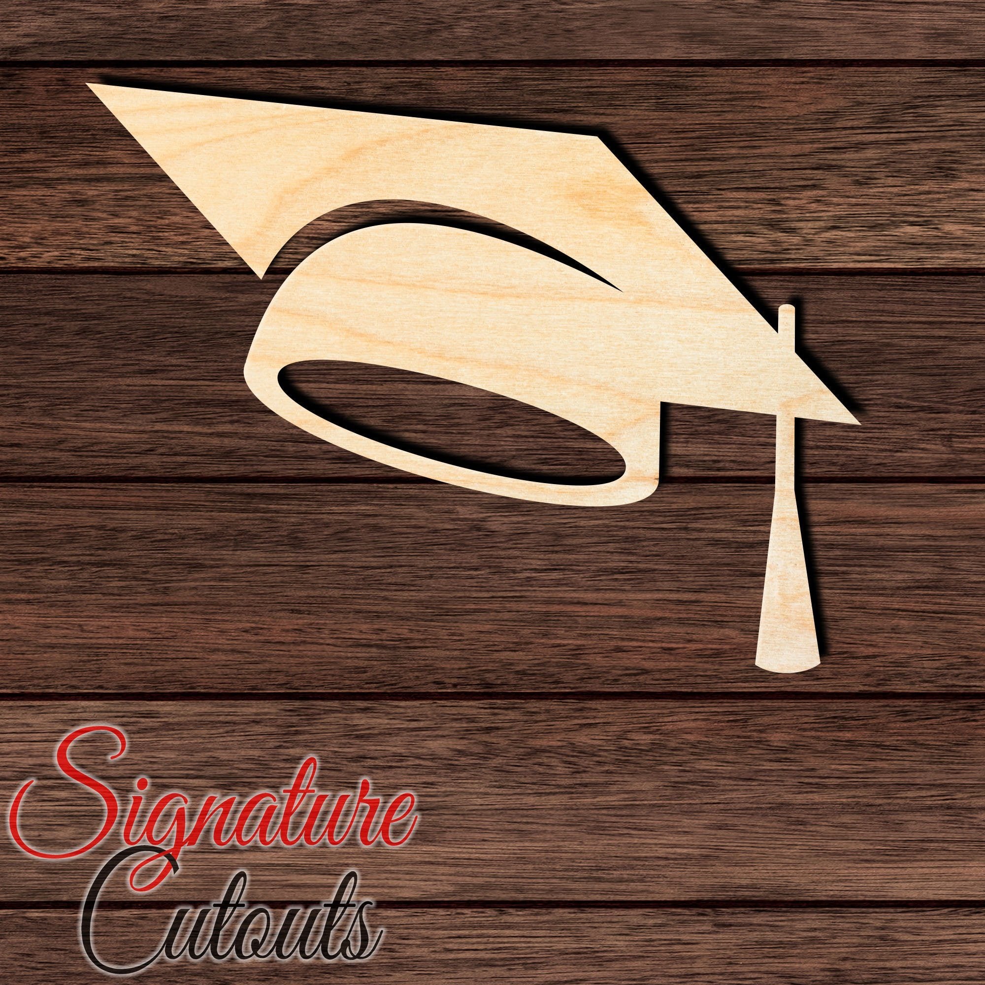 Graduation Cap 002 Shape Cutout in Wood, Acrylic or Acrylic Mirror - Signature Cutouts