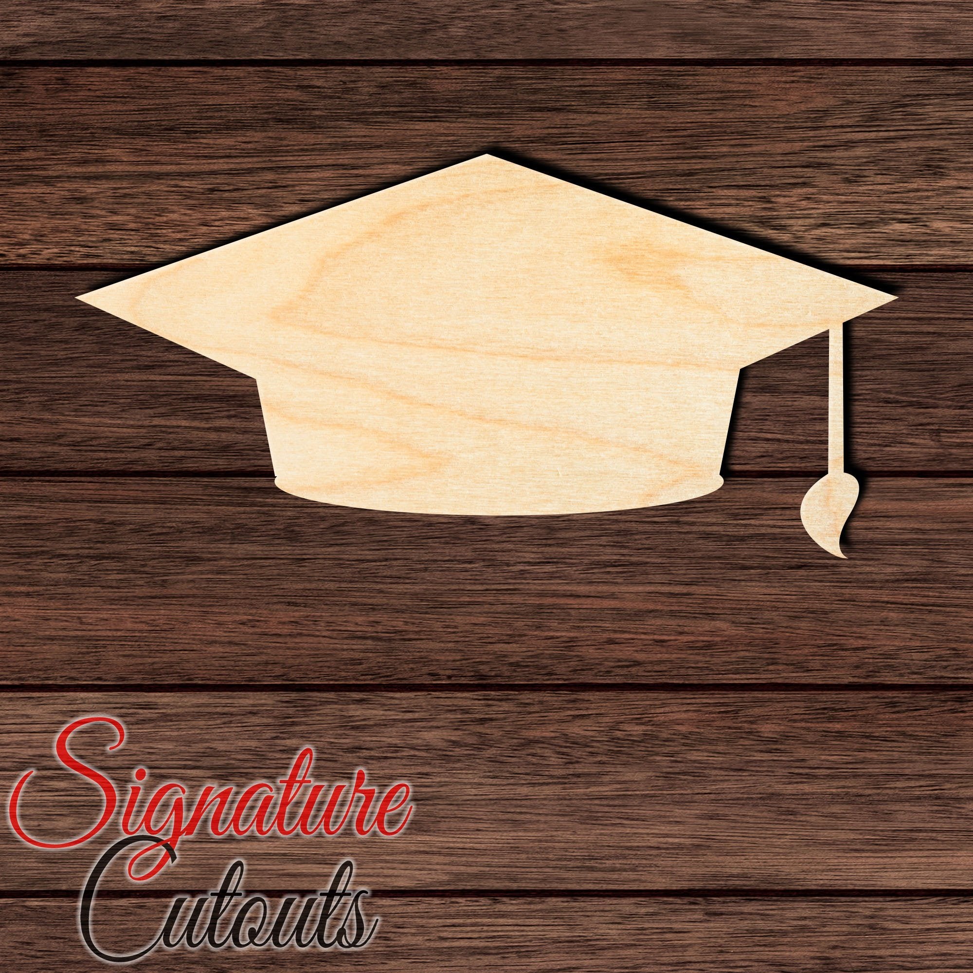 Graduation Cap 003 Shape Cutout in Wood, Acrylic or Acrylic Mirror - Signature Cutouts