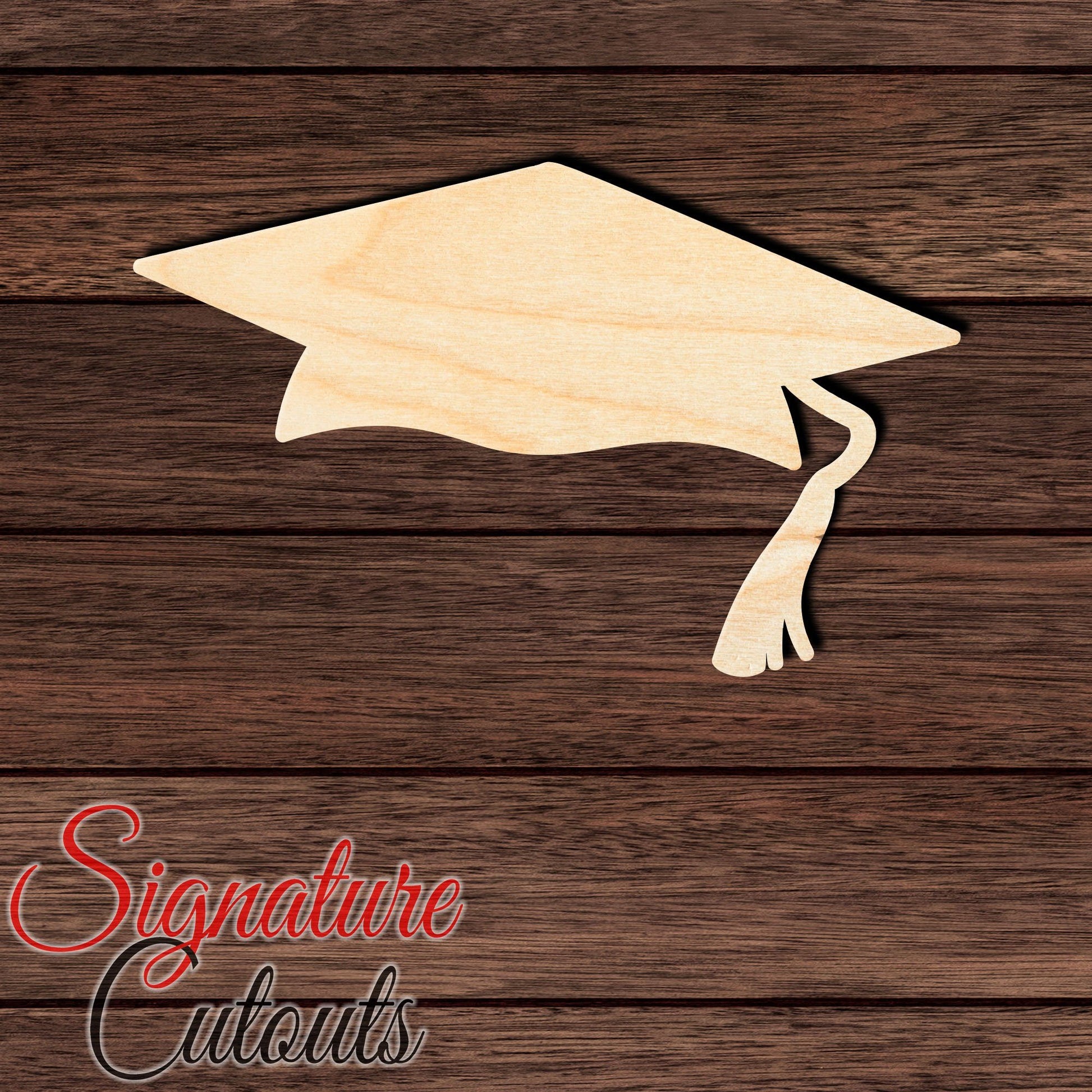 Graduation Cap 005 Shape Cutout in Wood, Acrylic or Acrylic Mirror - Signature Cutouts