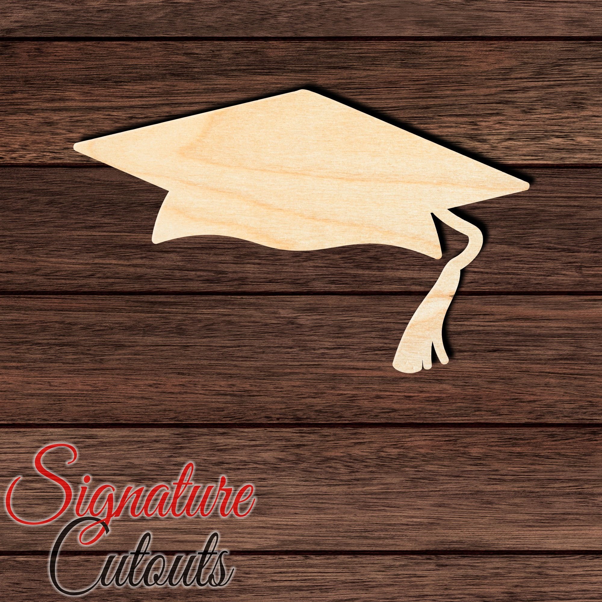 Graduation Cap 005 Shape Cutout in Wood, Acrylic or Acrylic Mirror - Signature Cutouts