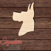Great Dane Head Shape Cutout in Wood, Acrylic or Acrylic Mirror - Signature Cutouts