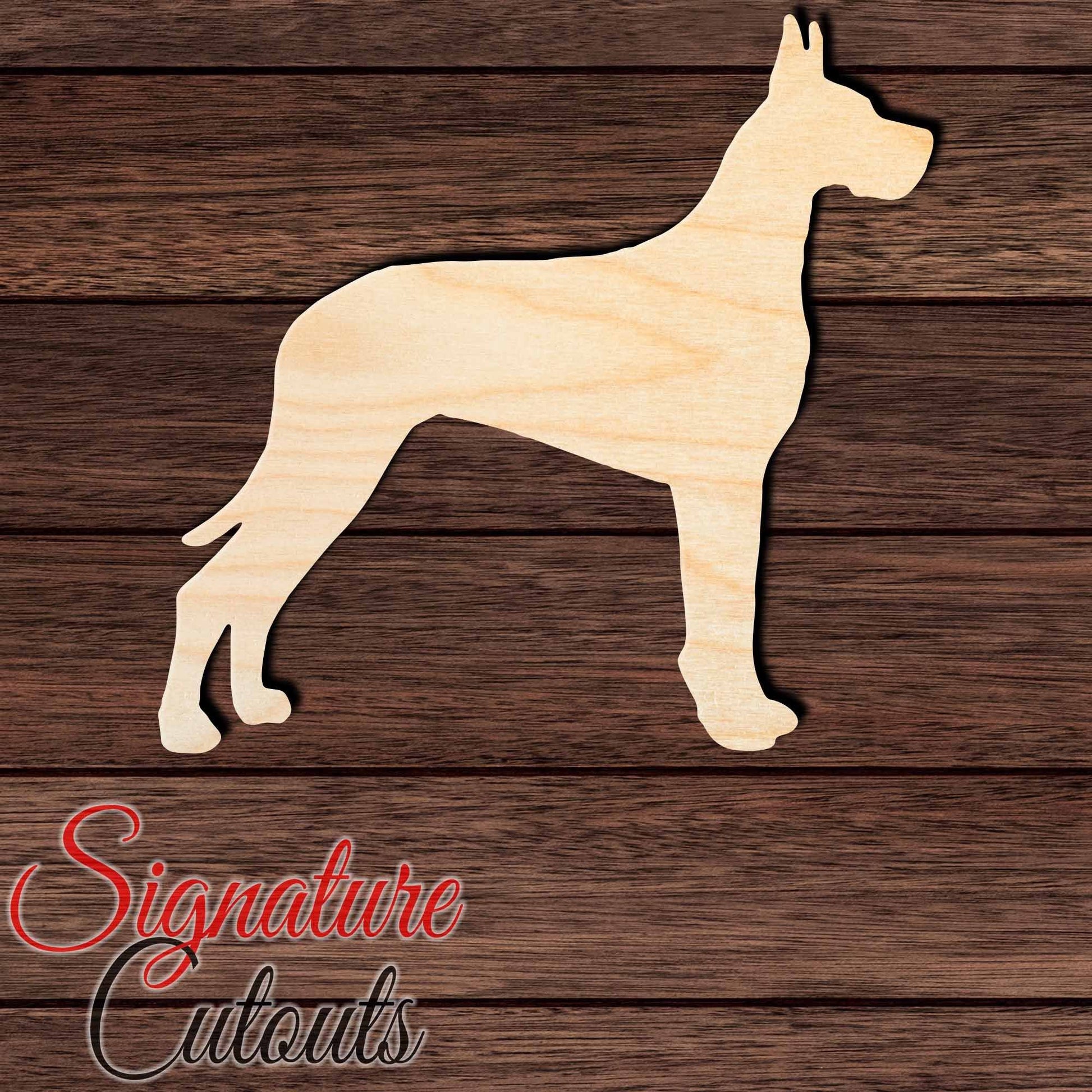 Great Dane Shape Cutout in Wood, Acrylic or Acrylic Mirror - Signature Cutouts