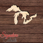 Great Lakes Shape Cutout in Wood, Acrylic or Acrylic Mirror - Signature Cutouts