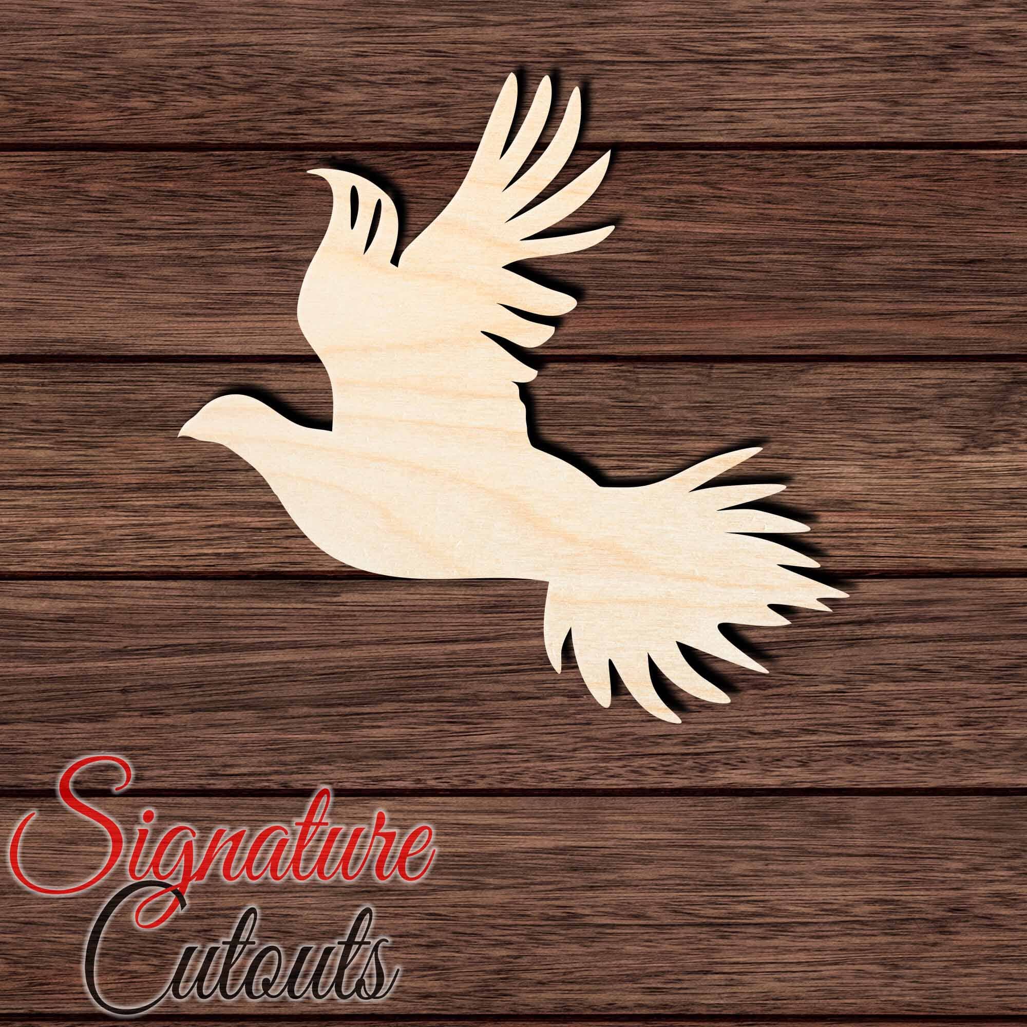 Grouse 005 Shape Cutout in Wood, Acrylic or Acrylic Mirror Craft Shapes & Bases Signature Cutouts 