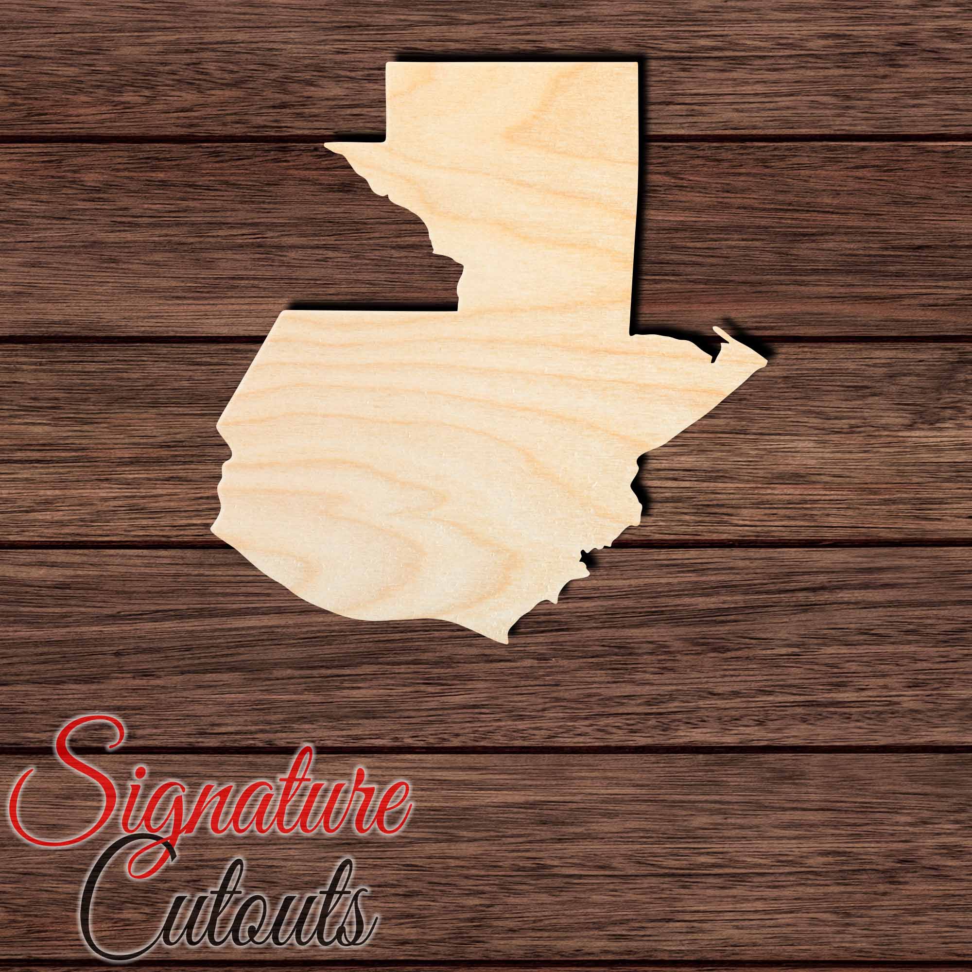 Guatemala Shape Cutout in Wood, Acrylic or Acrylic Mirror - Signature Cutouts