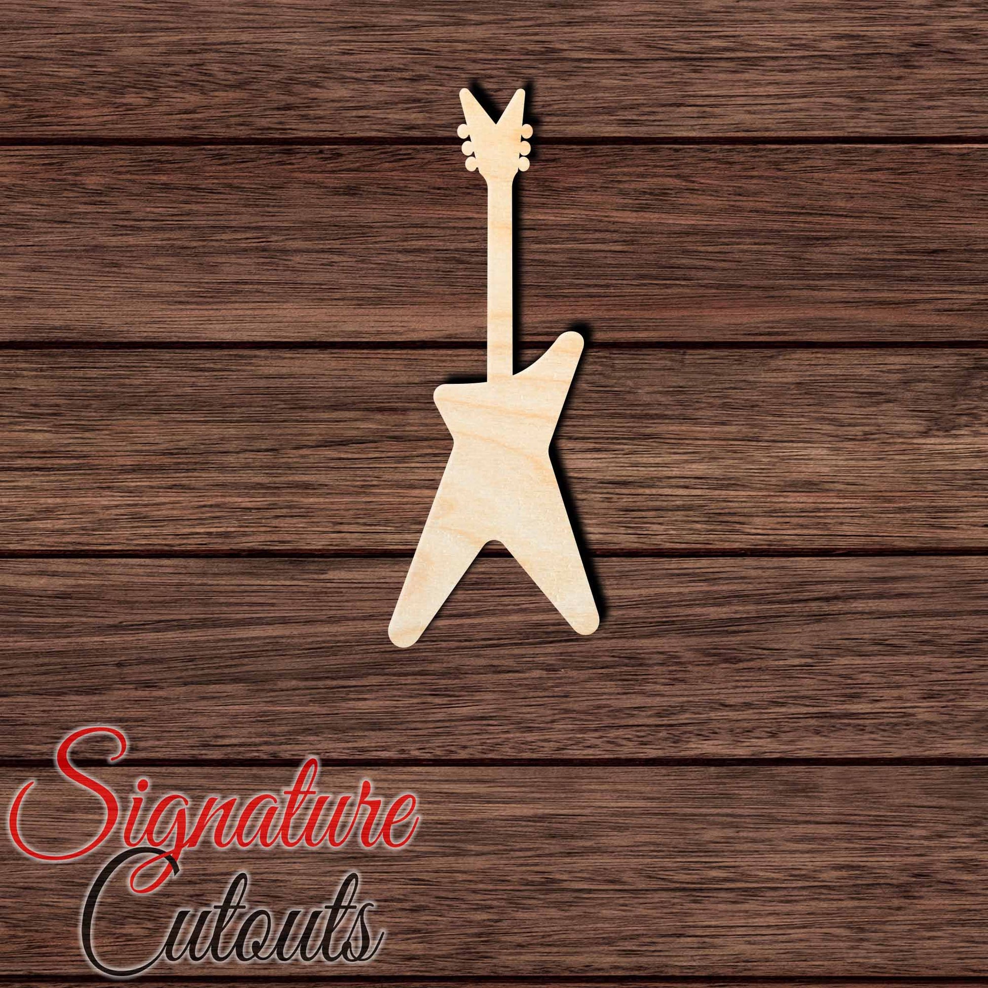 Guitar 004 Shape Cutout in Wood, Acrylic or Acrylic Mirror - Signature Cutouts