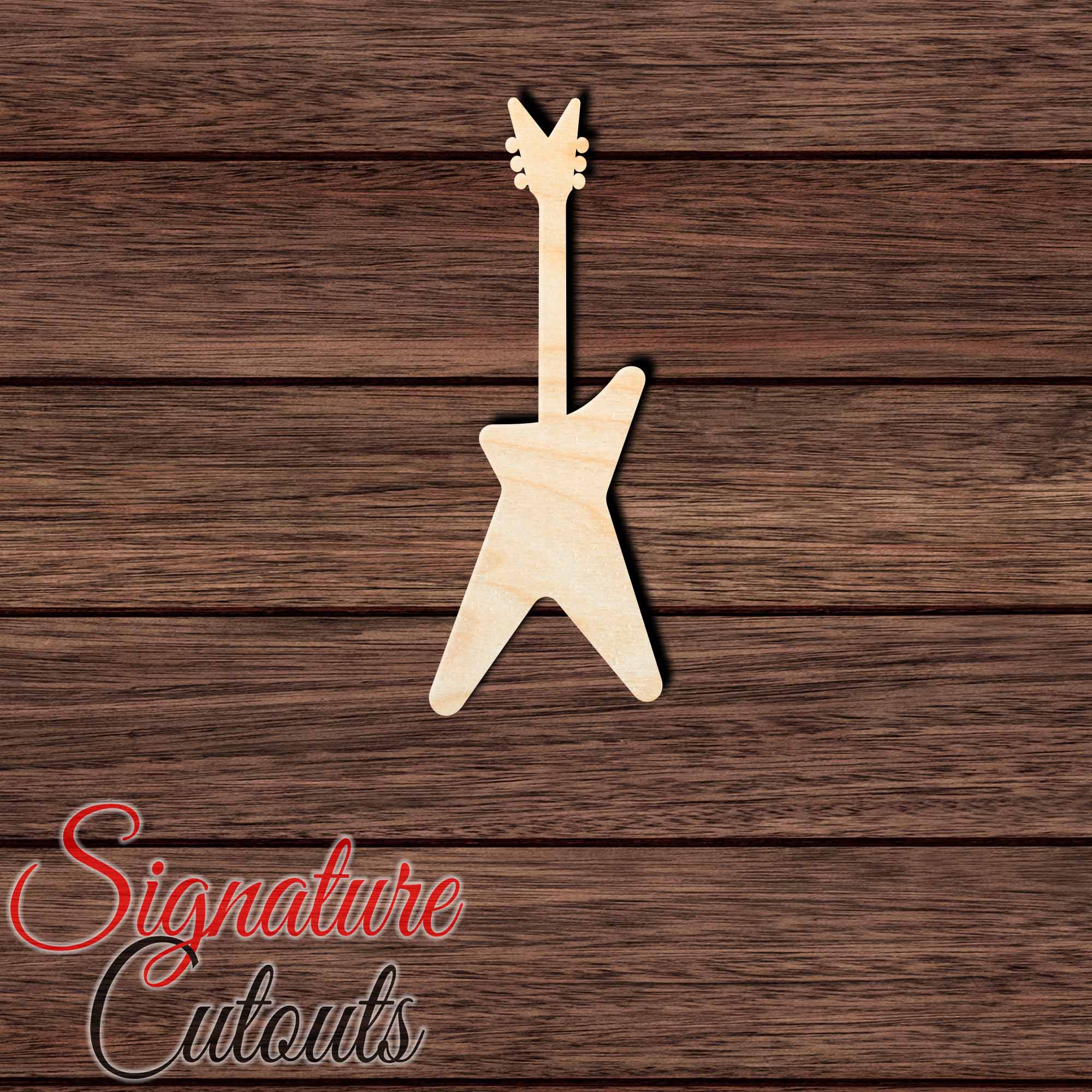Guitar 004 Shape Cutout in Wood, Acrylic or Acrylic Mirror - Signature Cutouts