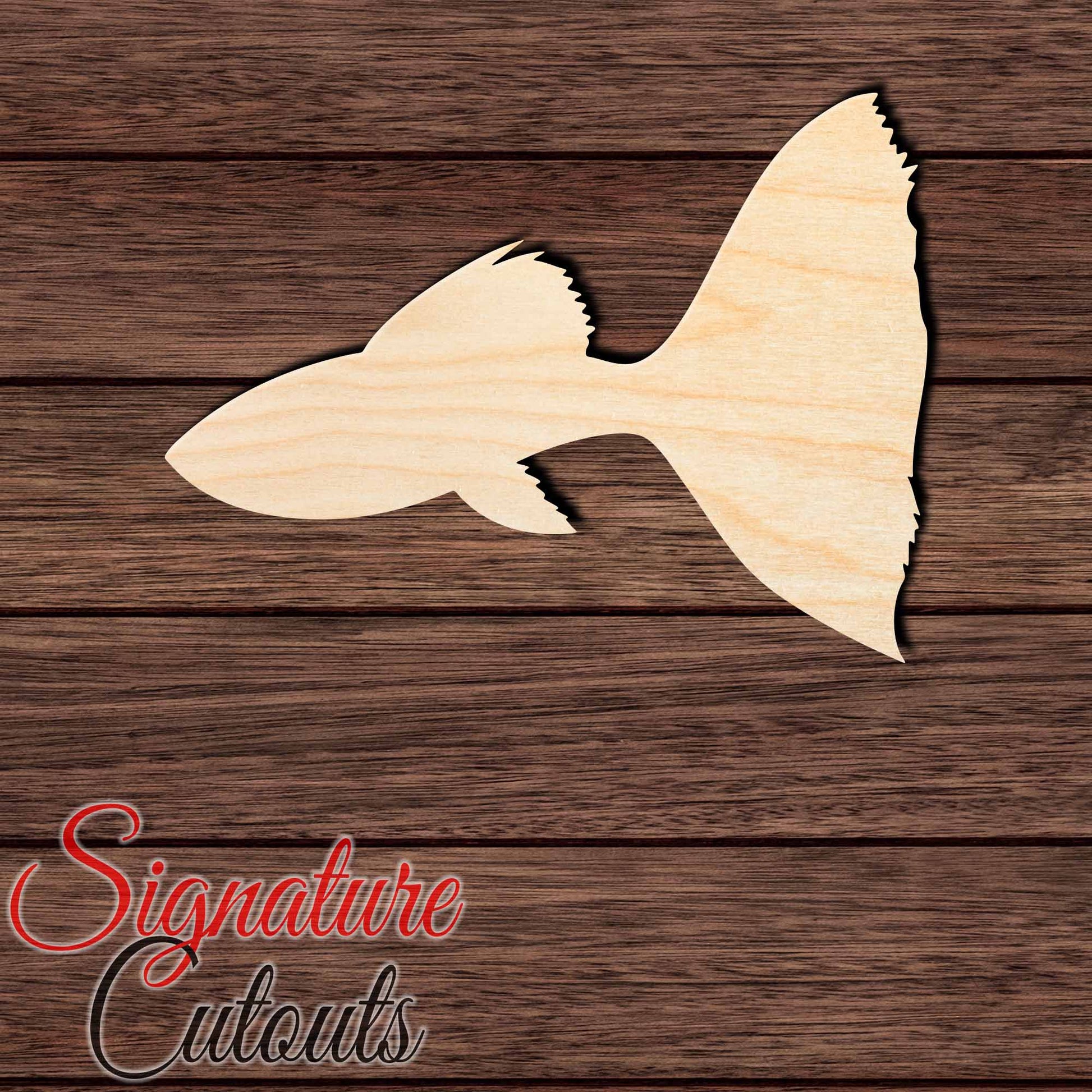 Guppy Fish 001 Shape Cutout in Wood, Acrylic or Acrylic Mirror - Signature Cutouts