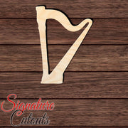 Harp 001 Shape Cutout in Wood, Acrylic or Acrylic Mirror - Signature Cutouts