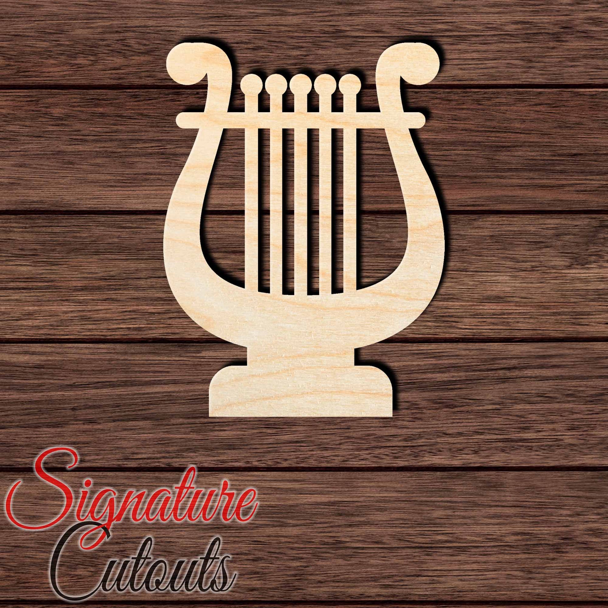 Harp 003 Shape Cutout in Wood, Acrylic or Acrylic Mirror - Signature Cutouts
