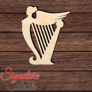 Harp 004 Shape Cutout in Wood, Acrylic or Acrylic Mirror - Signature Cutouts