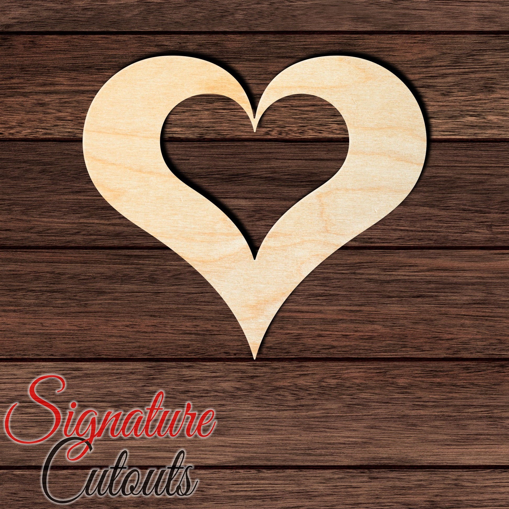 Heart 001 Shape Cutout in Wood, Acrylic or Acrylic Mirror - Signature Cutouts