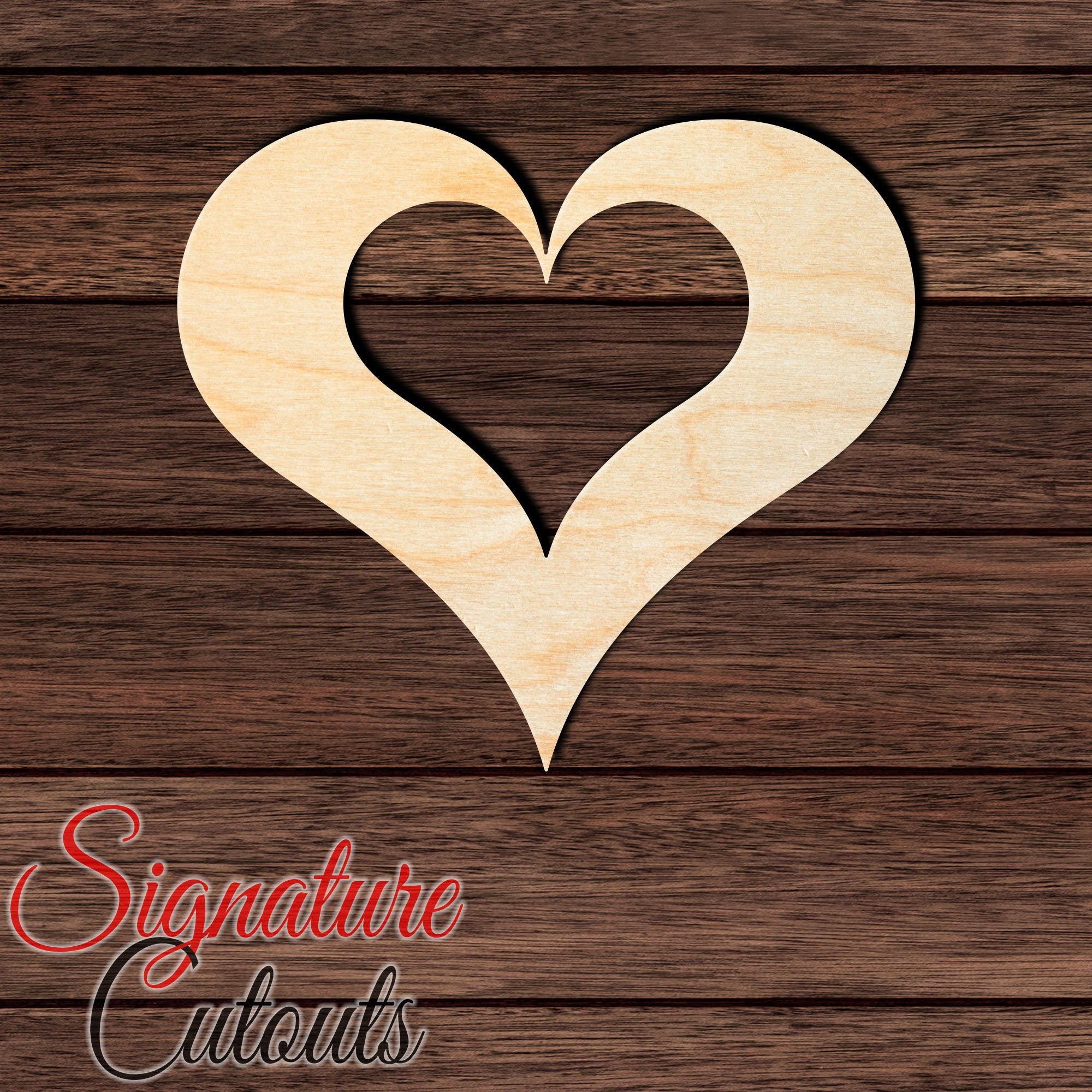 Heart 001 Shape Cutout in Wood, Acrylic or Acrylic Mirror - Signature Cutouts
