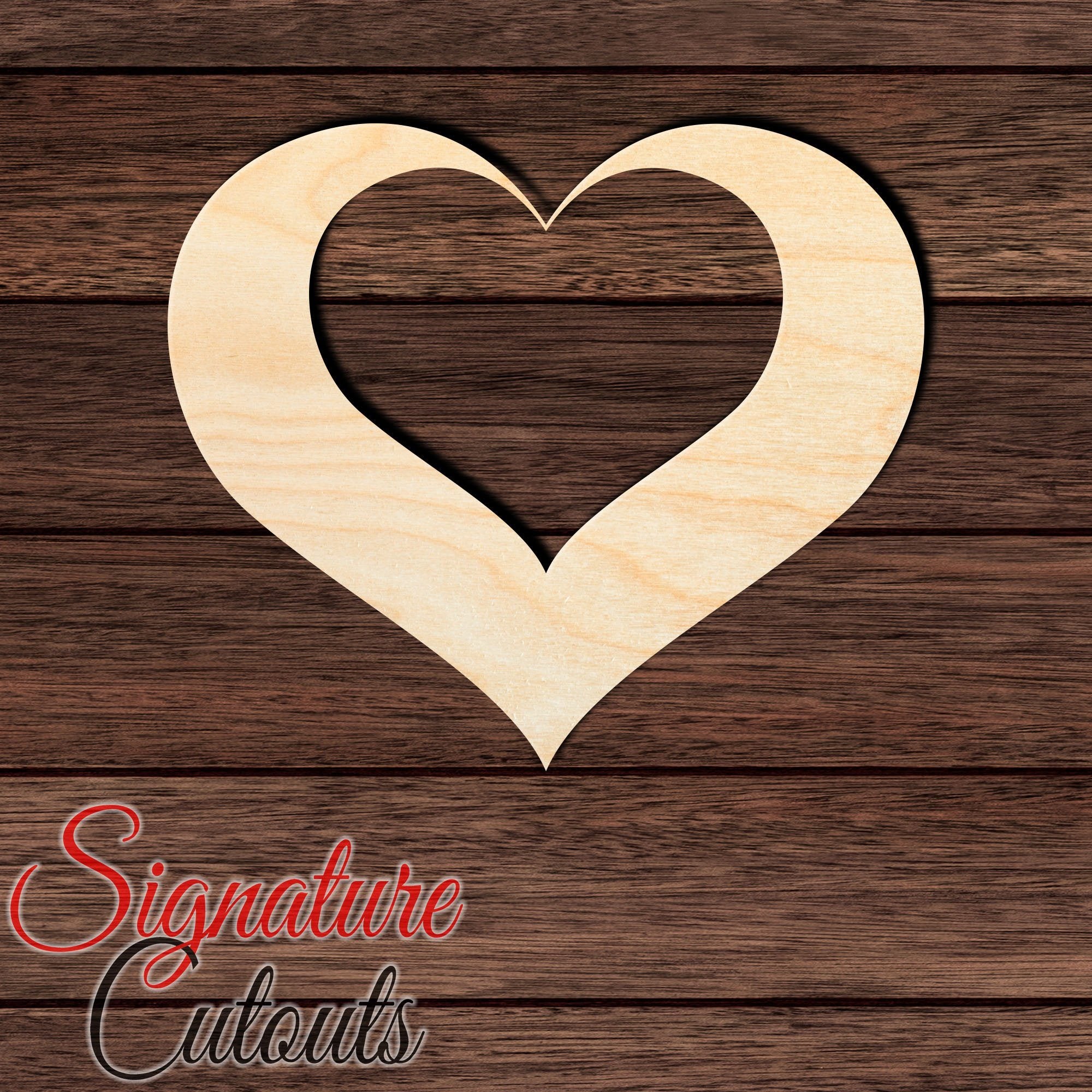 Heart 008 Shape Cutout in Wood, Acrylic or Acrylic Mirror - Signature Cutouts