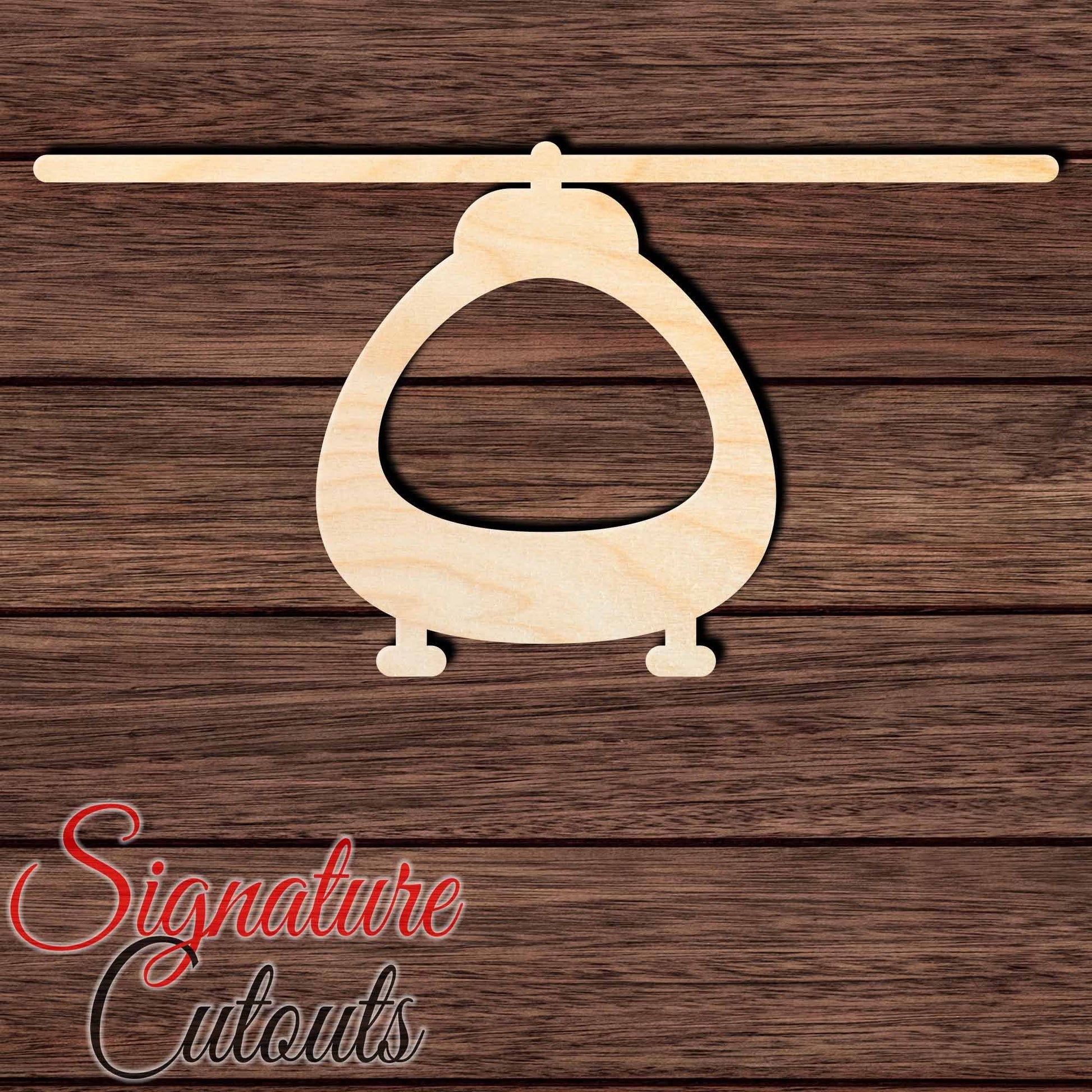 Helicopter 001 Shape Cutout in Wood, Acrylic or Acrylic Mirror - Signature Cutouts
