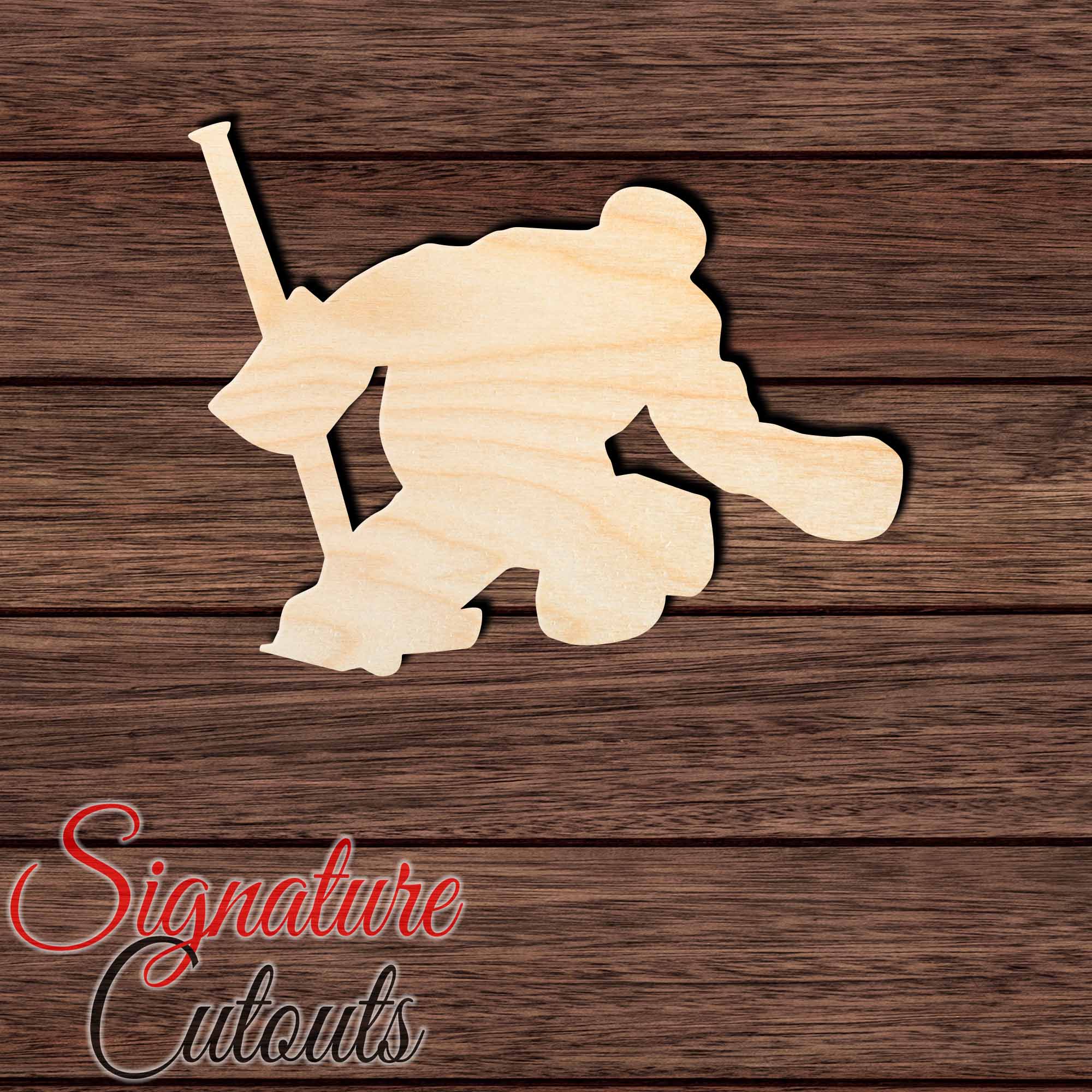 Hockey Goal Keeper 003 Shape Cutout in Wood, Acrylic or Acrylic Mirror Craft Shapes & Bases Signature Cutouts 