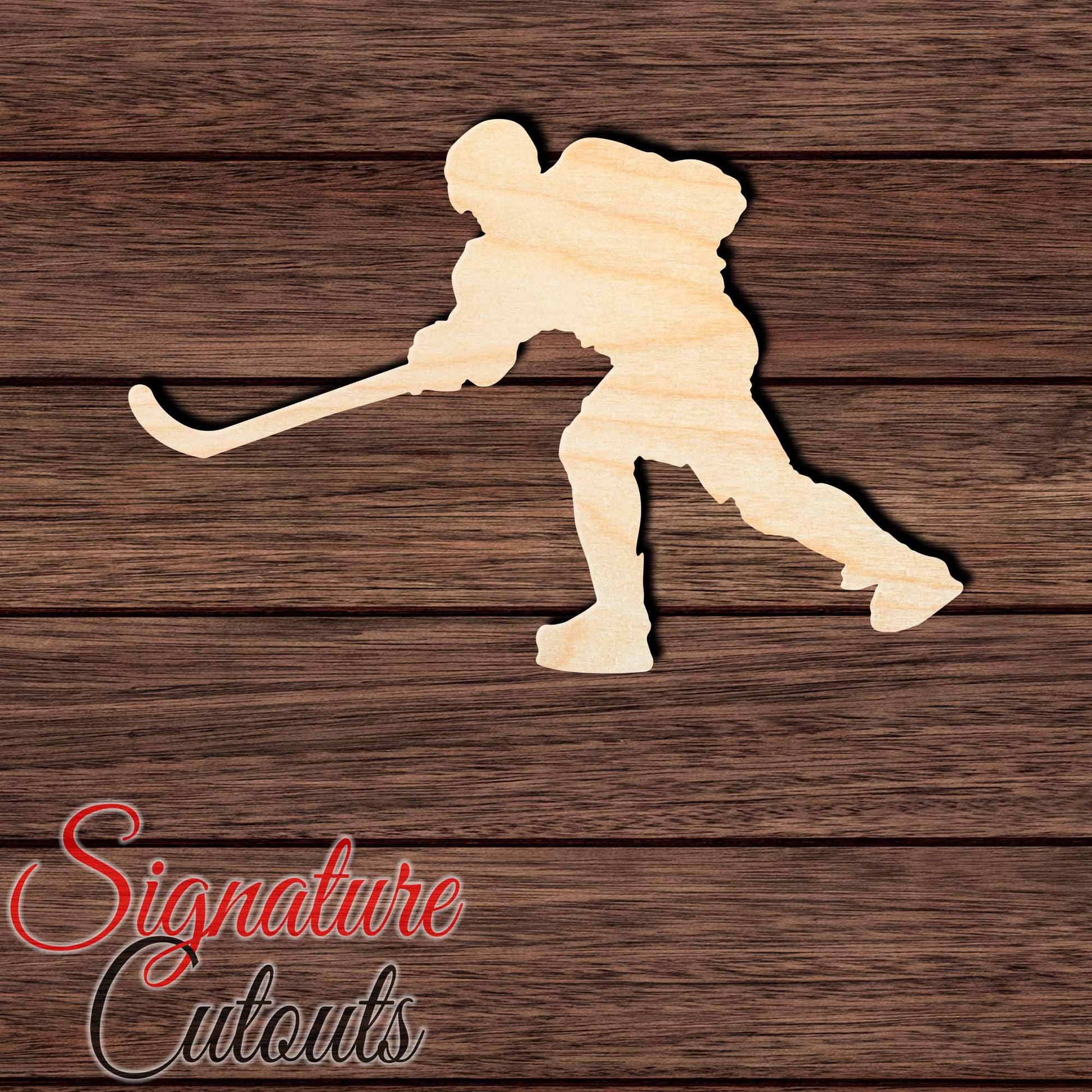 Hockey Player 004 Shape Cutout in Wood, Acrylic or Acrylic Mirror - Signature Cutouts