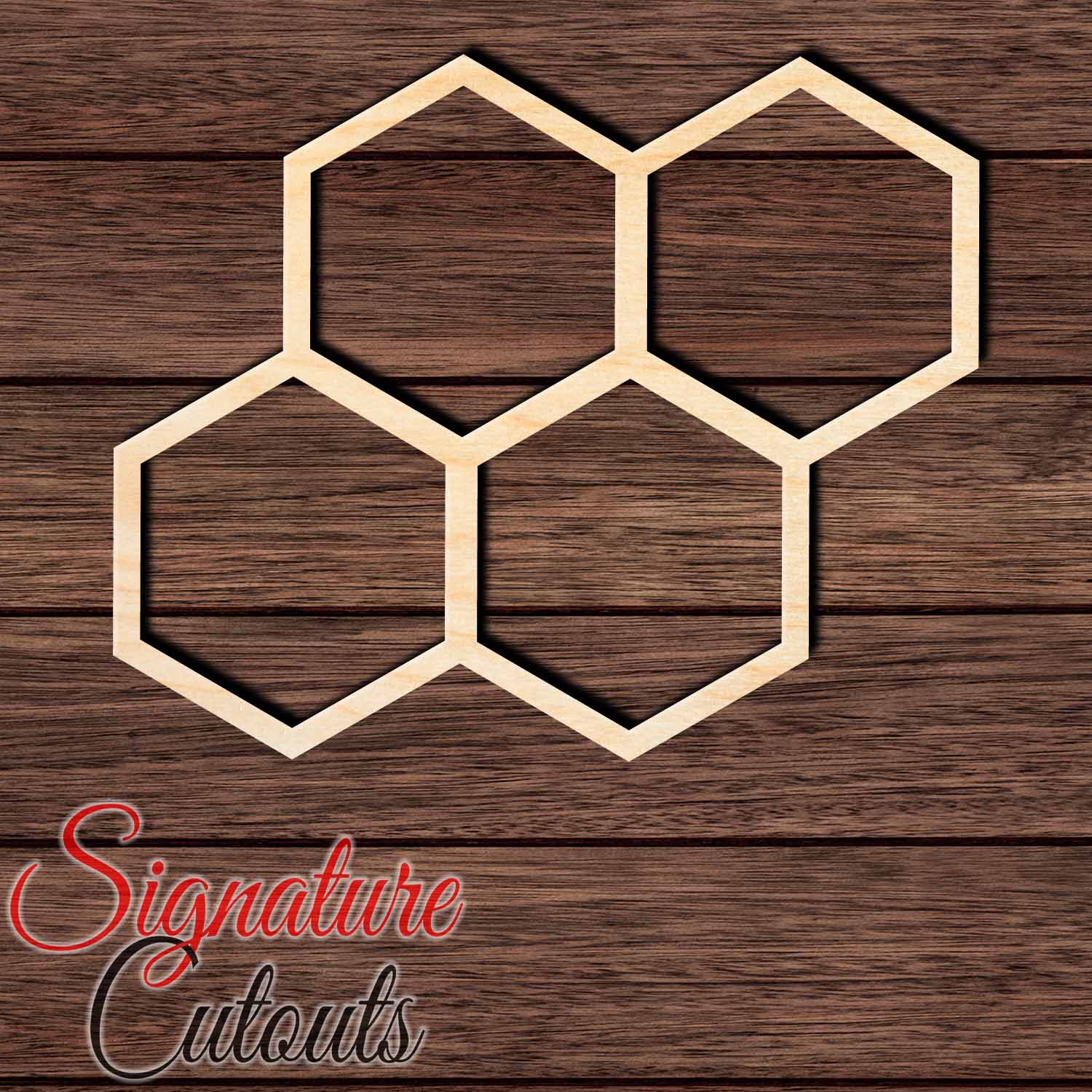 Honeycomb 001 Shape Cutout in Wood, Acrylic or Acrylic Mirror - Signature Cutouts
