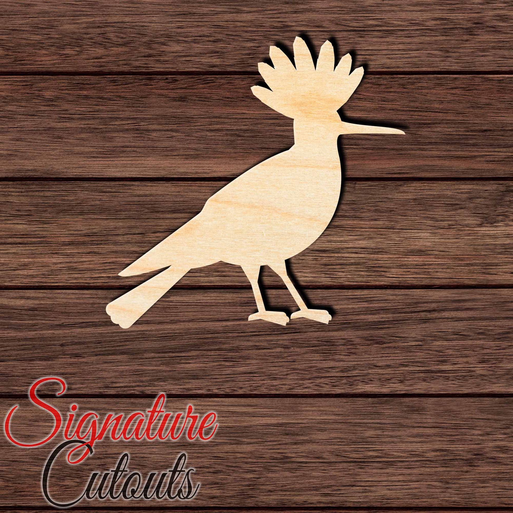 Hoopoe 001 Shape Cutout in Wood, Acrylic or Acrylic Mirror - Signature Cutouts