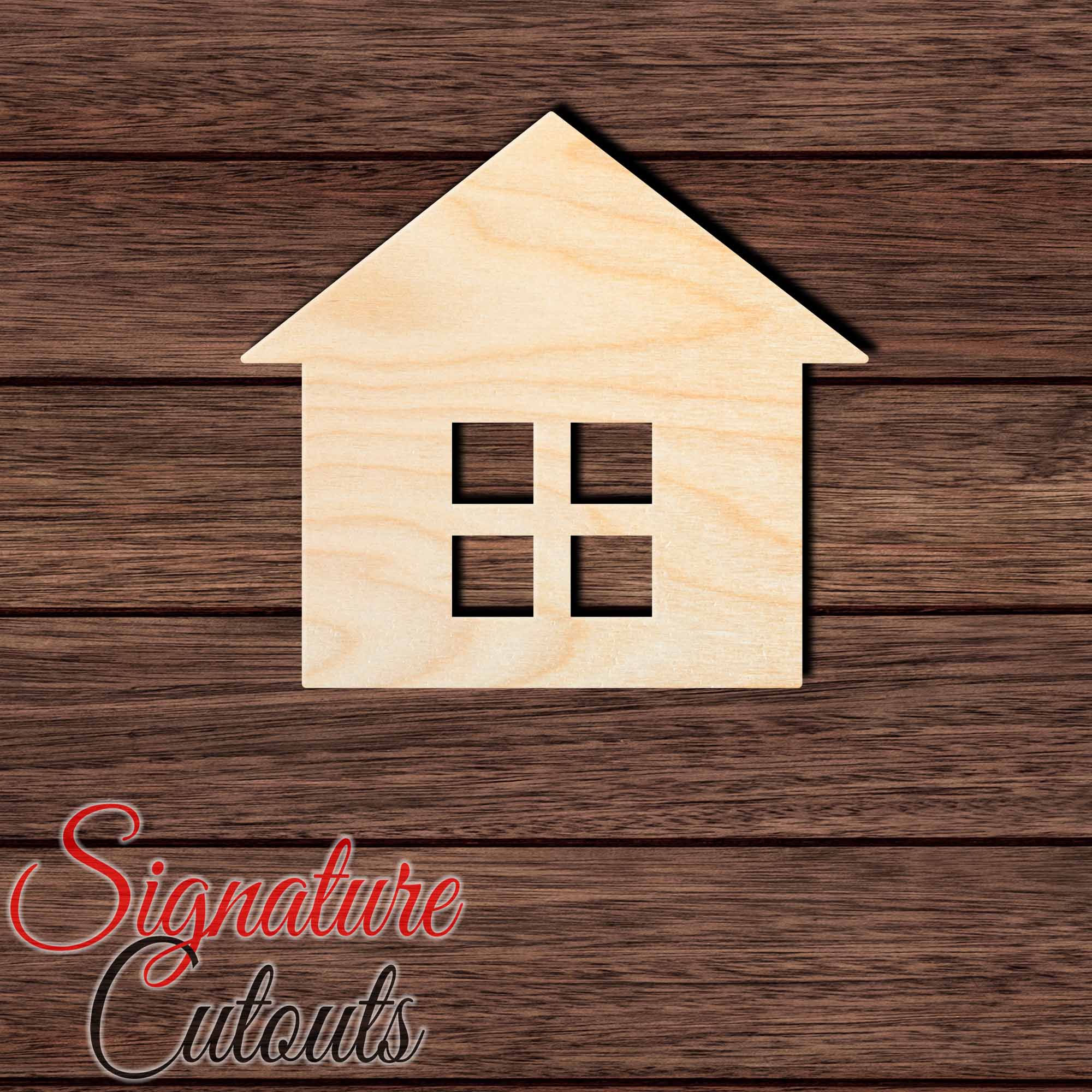 House 002 Shape Cutout in Wood, Acrylic or Acrylic Mirror - Signature Cutouts