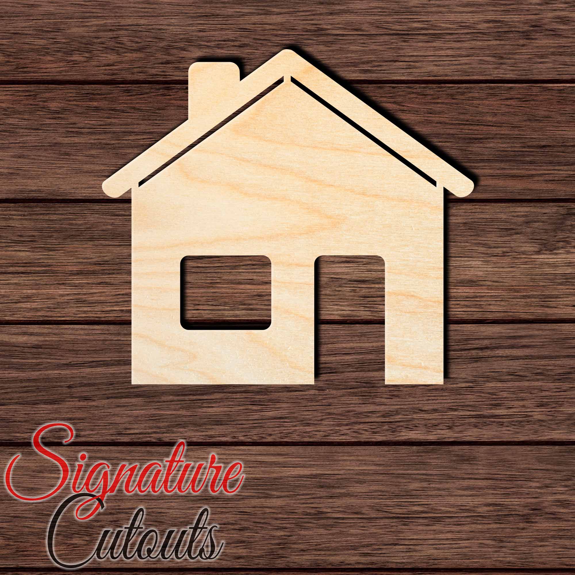 House 006 Shape Cutout in Wood, Acrylic or Acrylic Mirror Craft Shapes & Bases Signature Cutouts 