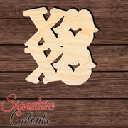 Hugs and Kisses 001 Shape Cutout in Wood, Acrylic or Acrylic Mirror Craft Shapes & Bases Signature Cutouts 