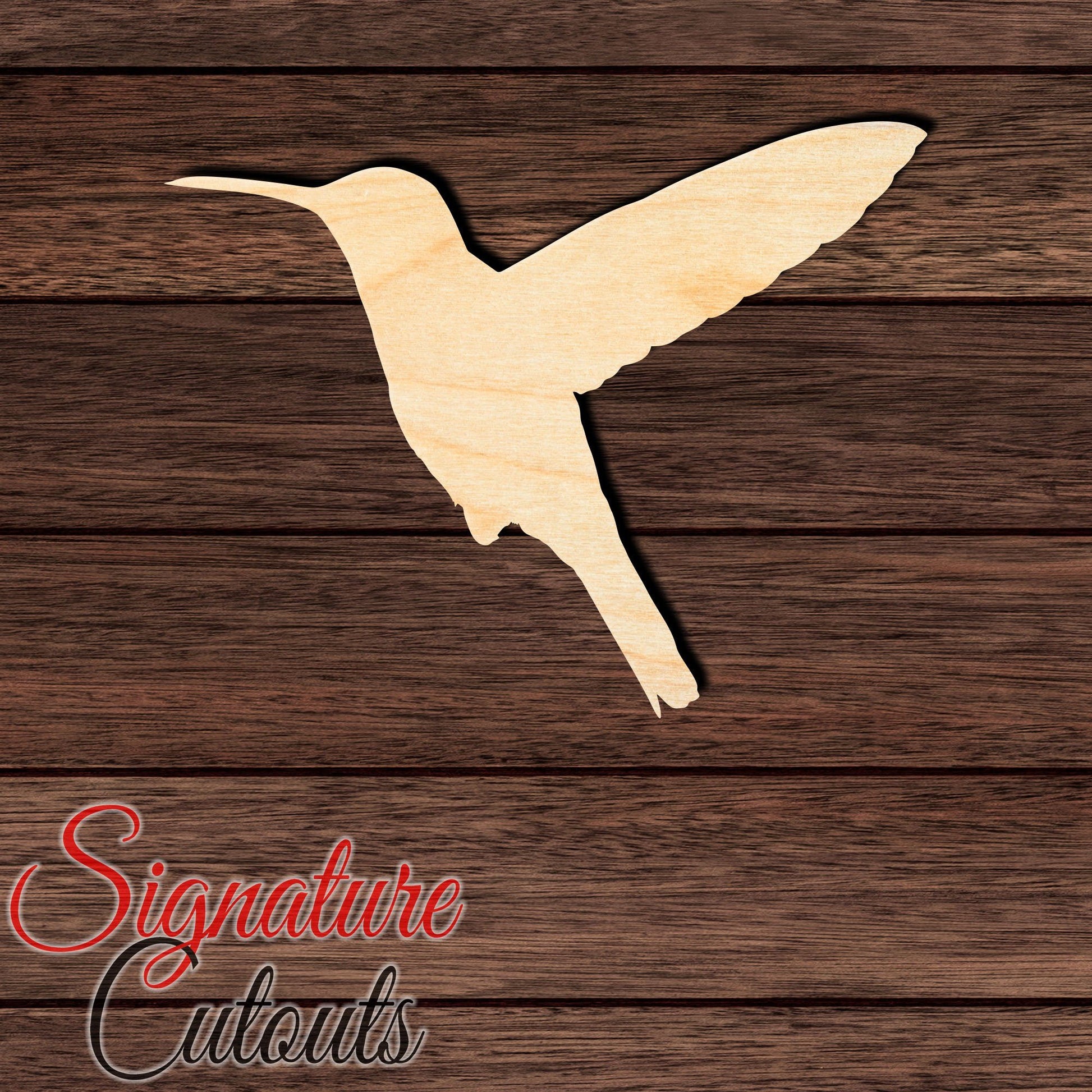 Hummingbird 003 Shape Cutout in Wood, Acrylic or Acrylic Mirror - Signature Cutouts
