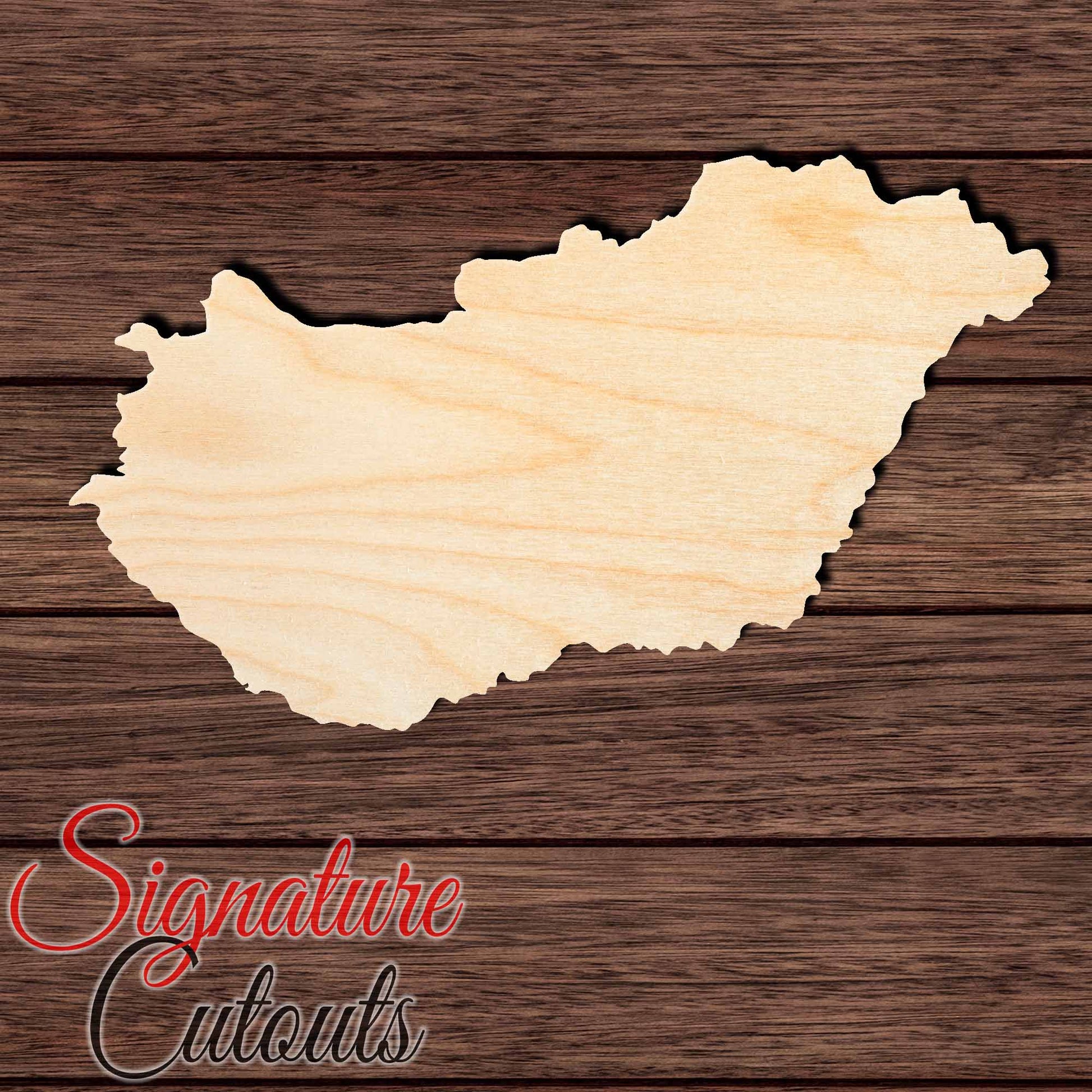 Hungary Shape Cutout in Wood, Acrylic or Acrylic Mirror - Signature Cutouts