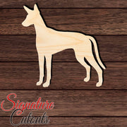 Ibizan Hound Shape Cutout in Wood, Acrylic or Acrylic Mirror - Signature Cutouts