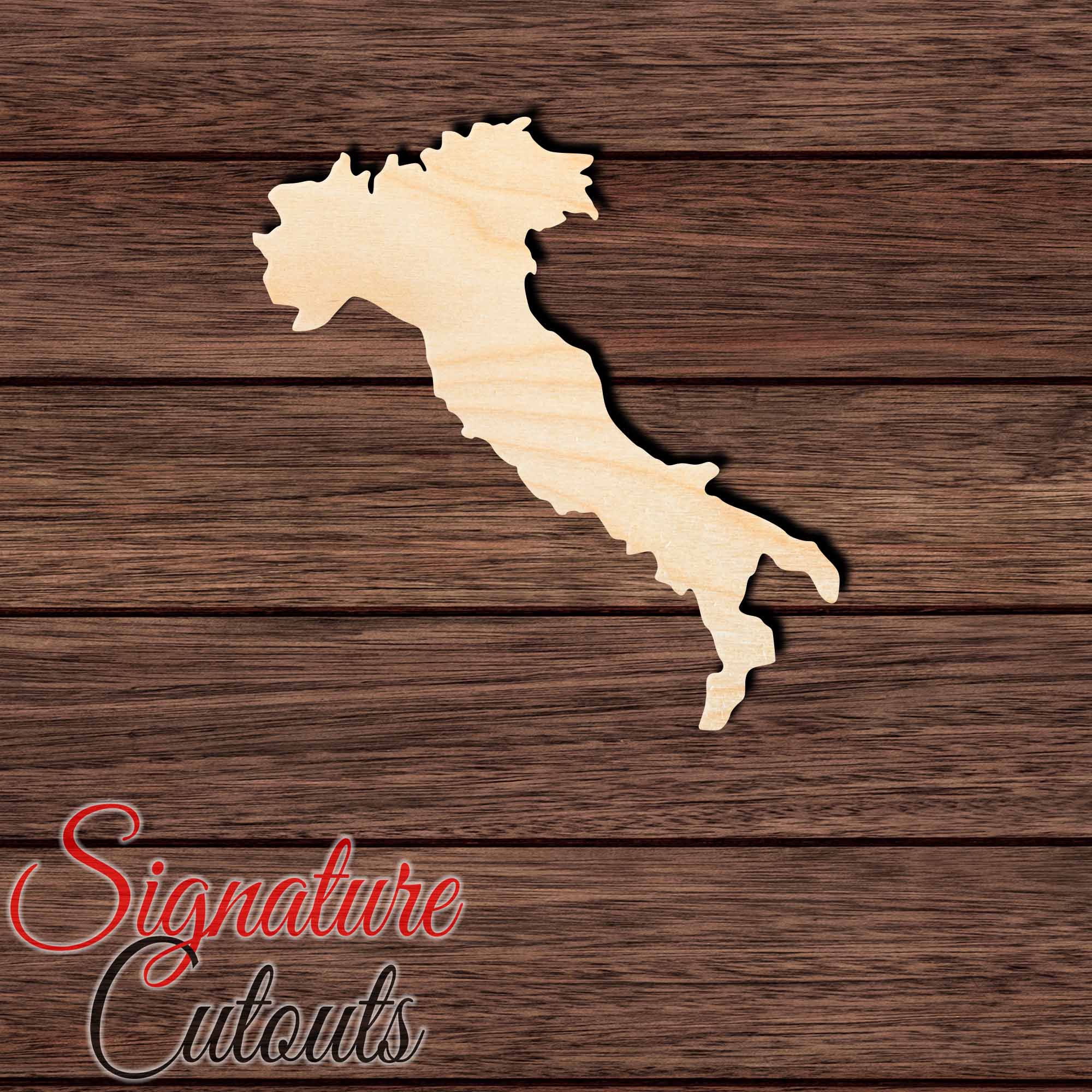 Italy Shape Cutout in Wood, Acrylic or Acrylic Mirror - Signature Cutouts