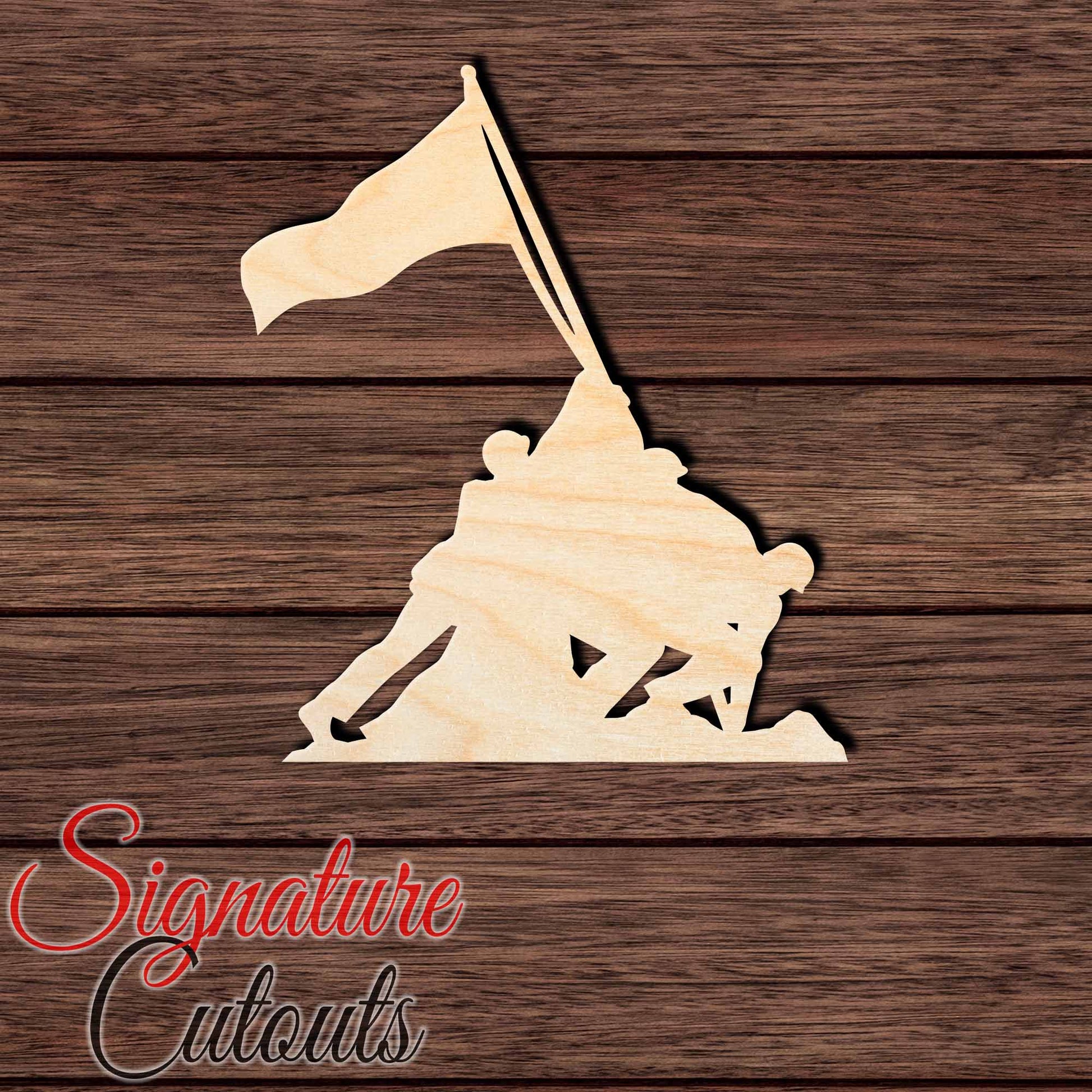 Iwo Jima Memorial Shape Cutout in Wood, Acrylic or Acrylic Mirror Craft Shapes & Bases Signature Cutouts 