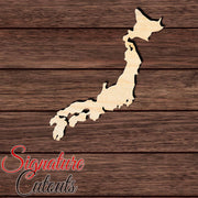 Japan Shape Cutout in Wood, Acrylic or Acrylic Mirror - Signature Cutouts